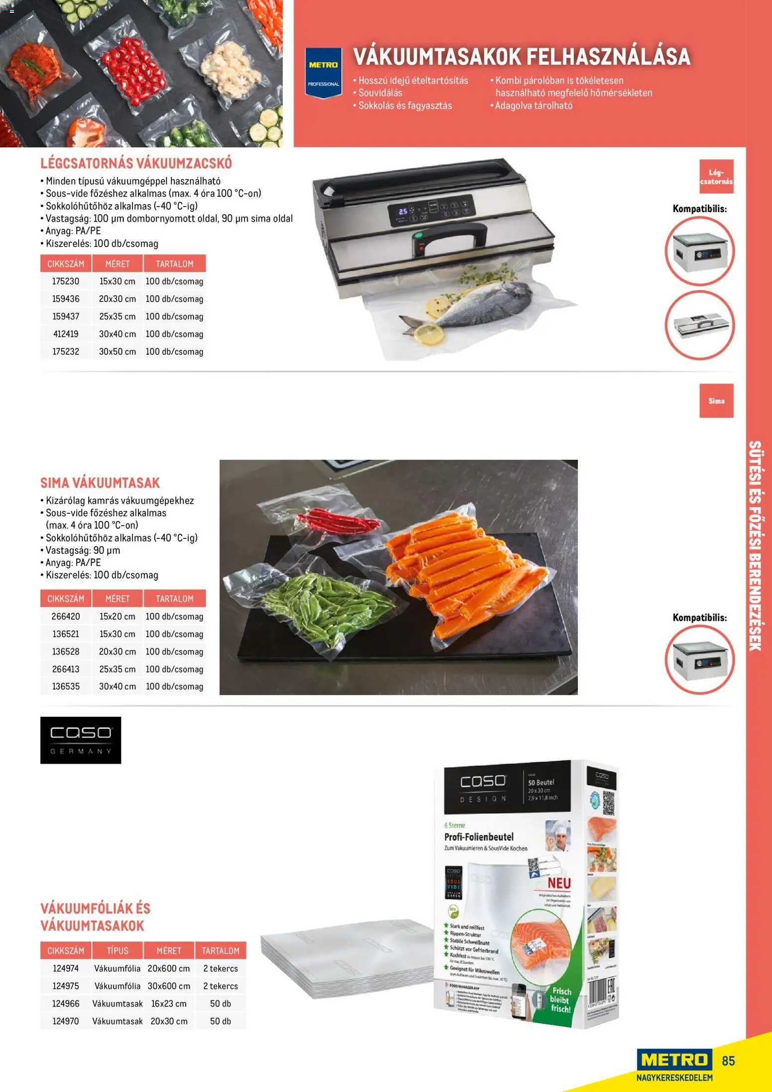 Metro akciós ujság - amely érvényes a következő dátumtól: 18.02.2026 | Oldal: 85 | Termékek: Vákuumfólia, Óra
