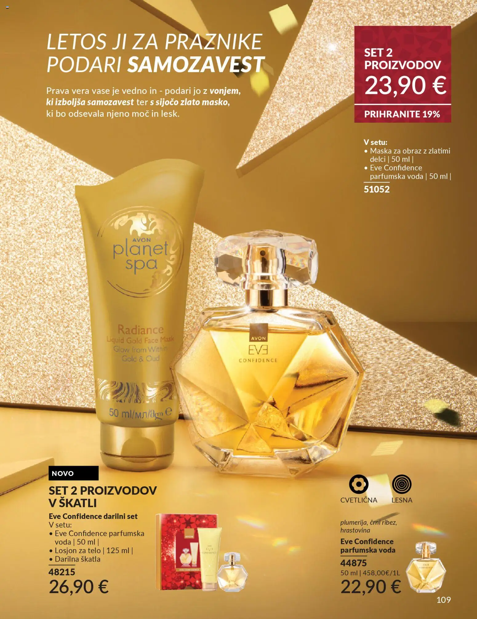Novi Avon katalog ponudbe – veljaven od 01.10.2025 | Stran: 109 | Izdelki: Skatla, Maska, Voda, Parfumska voda