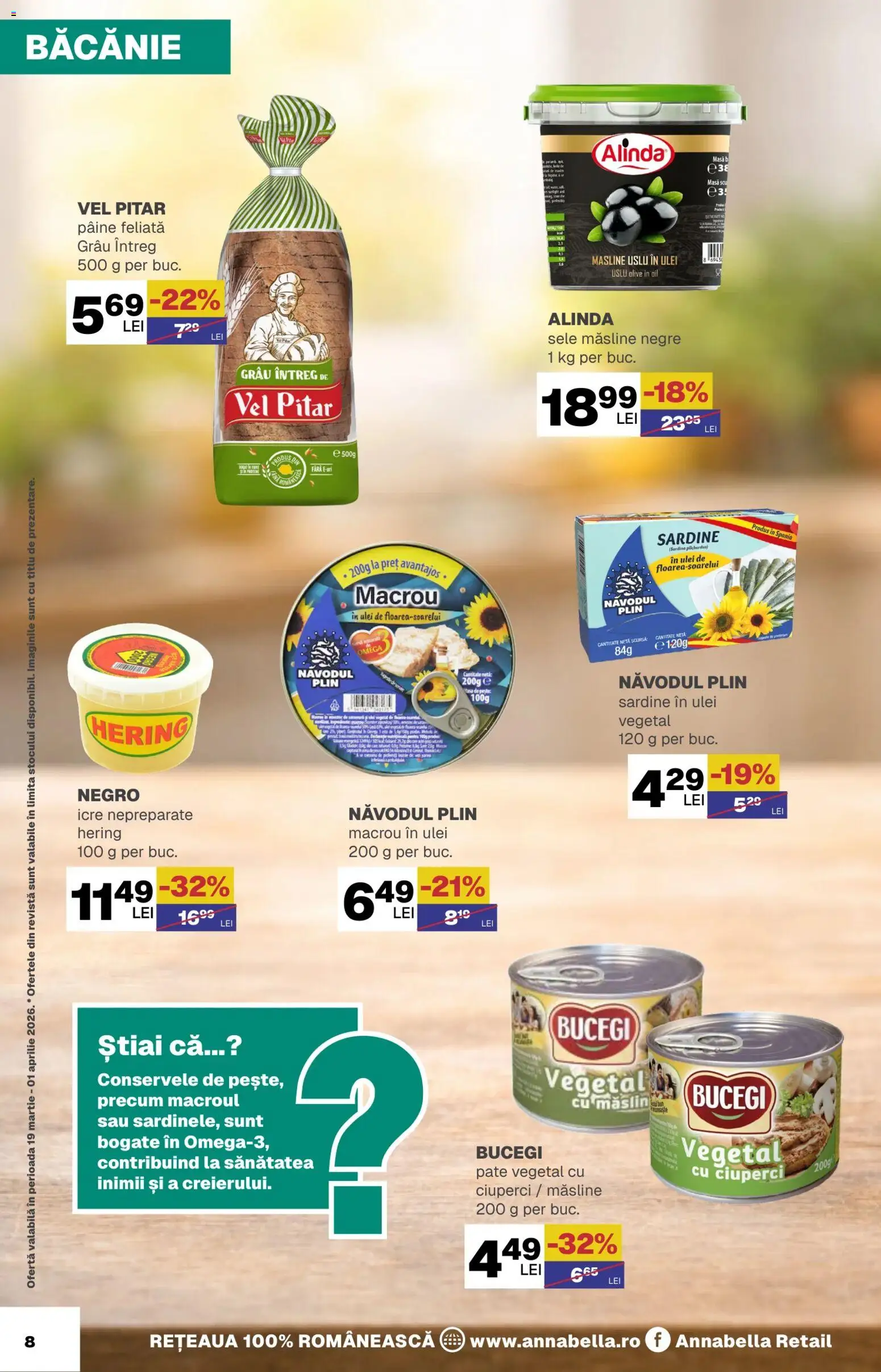 Noul catalog Annabella – valabil de la 19.03.2026 | Pagină: 8 | Produse: Hijyenik ped, Ciuperci, Ulei, Pâine