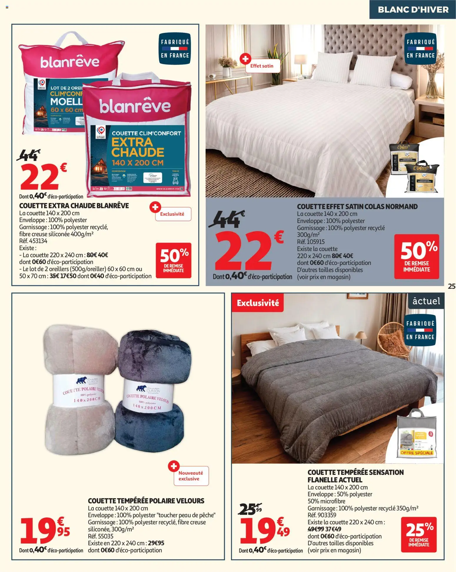 {H1} | Page: 25 | Produits: Pêche, Enveloppe, La couette, Couette