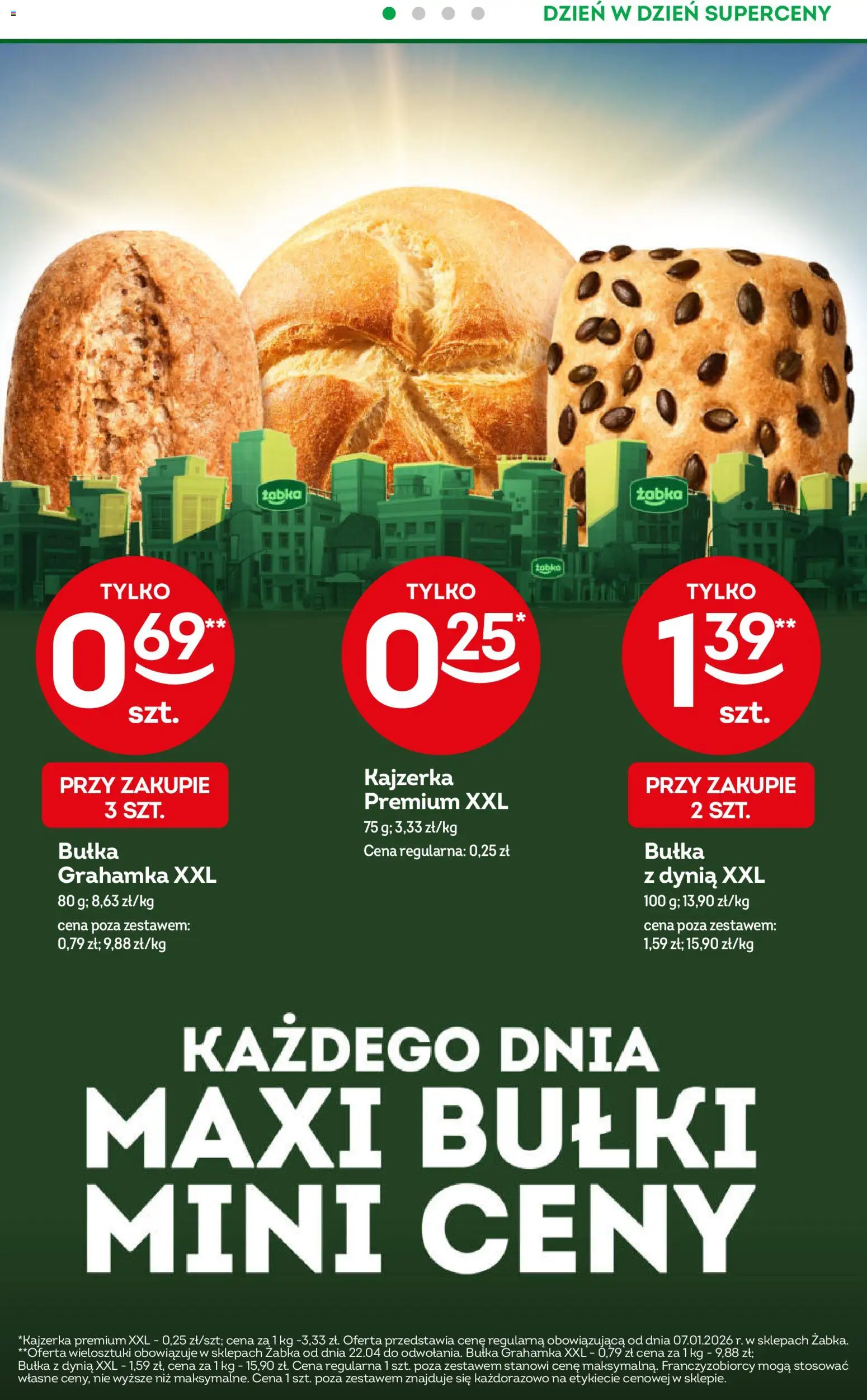 Żabka gazetka - Codzienne produkty od 22.04.2026 | Strona: 2 | Produkty: Dynia, Bułka