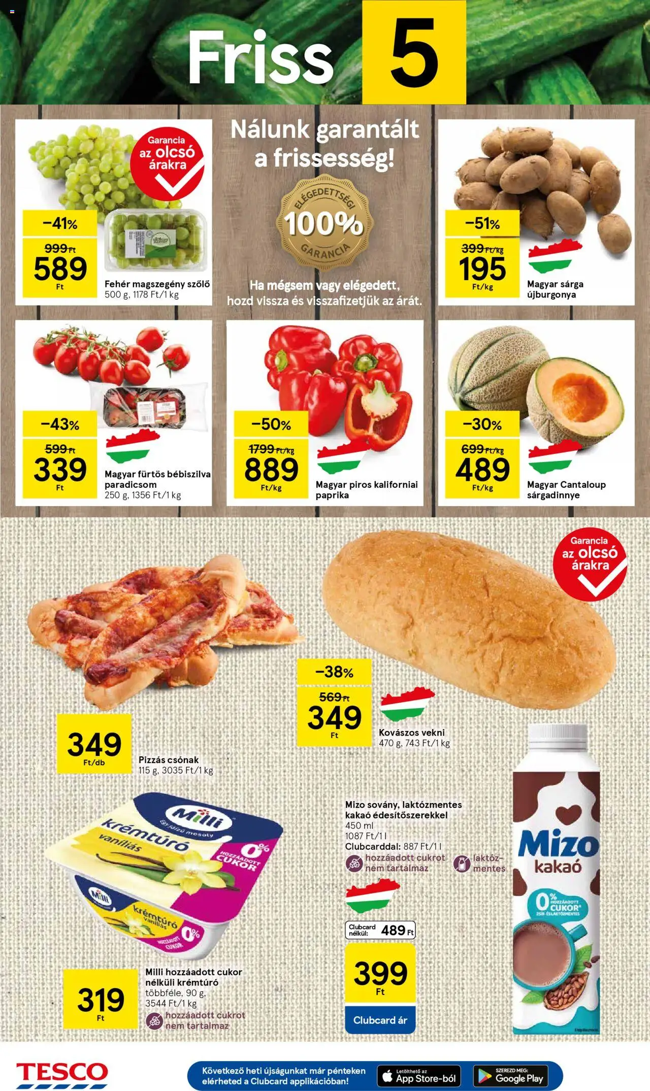 Tesco akciós ujság - amely érvényes a következő dátumtól: 14.08.2025 | Oldal: 2 | Termékek: Szőlő, Krémtúró, Paradicsom, Sárgadinnye