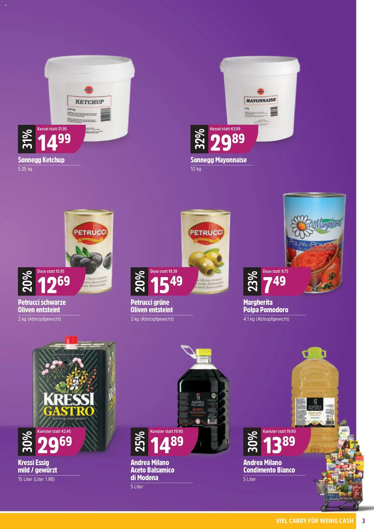 TopCC Aktionen Cash & Carry – gültig ab 19.01.2026 | Seite: 3 | Produkte: Balsamico, Essig, Ketchup, Mayonnaise