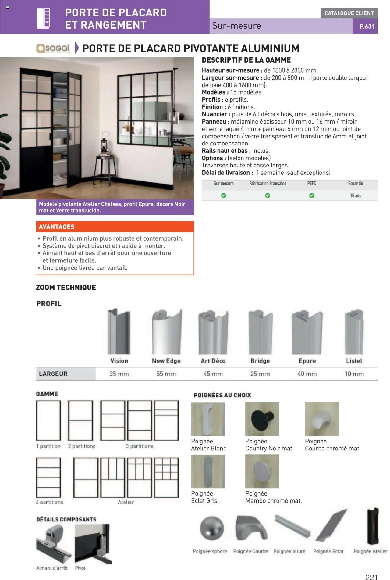  | Page: 221 | Produits: Porte, Poignées, Laque, Miroir