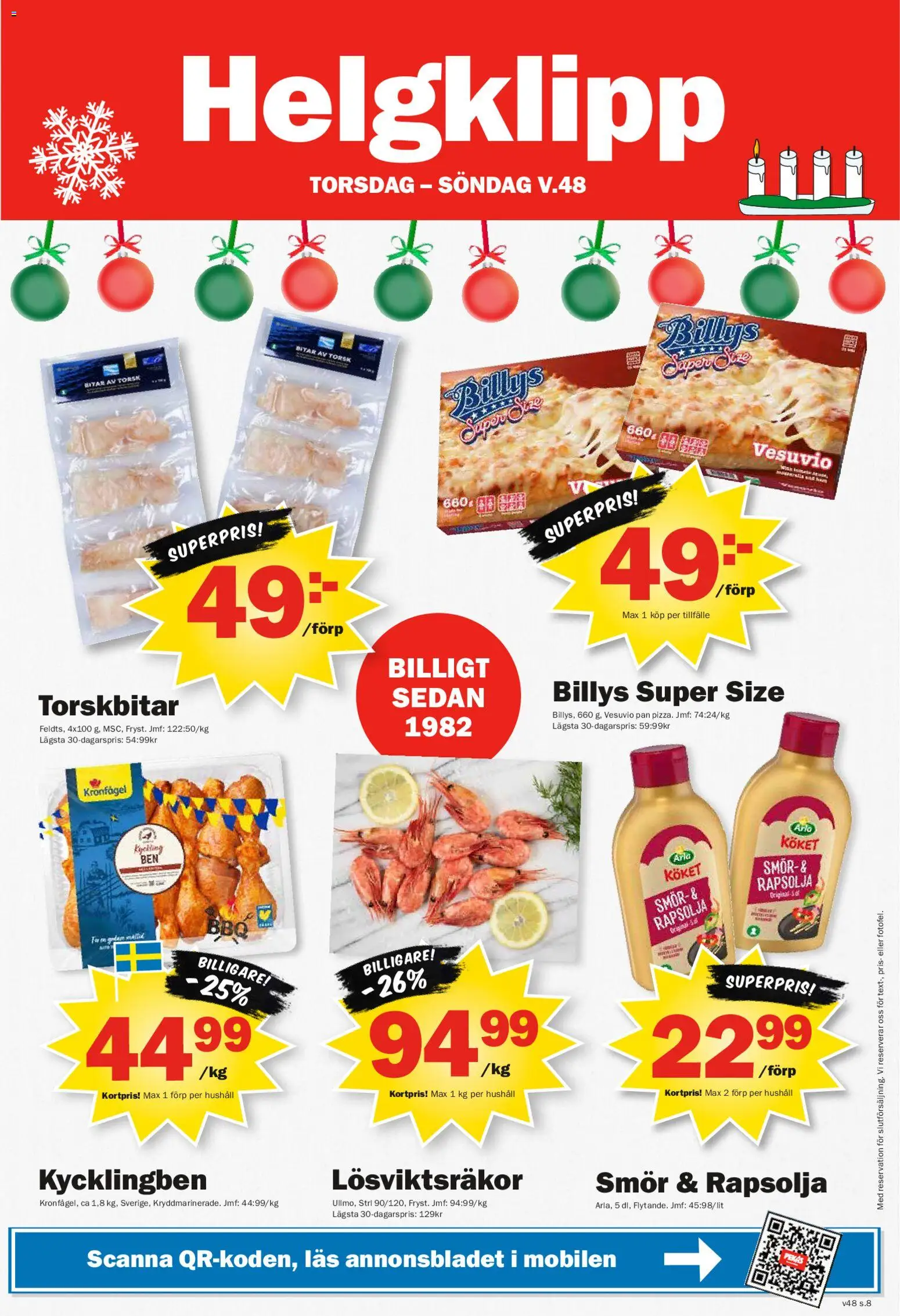 Pekås reklamblad aktuell från 24.11.2025 | Sida: 8 | Produkter: Smör, Rapsolja