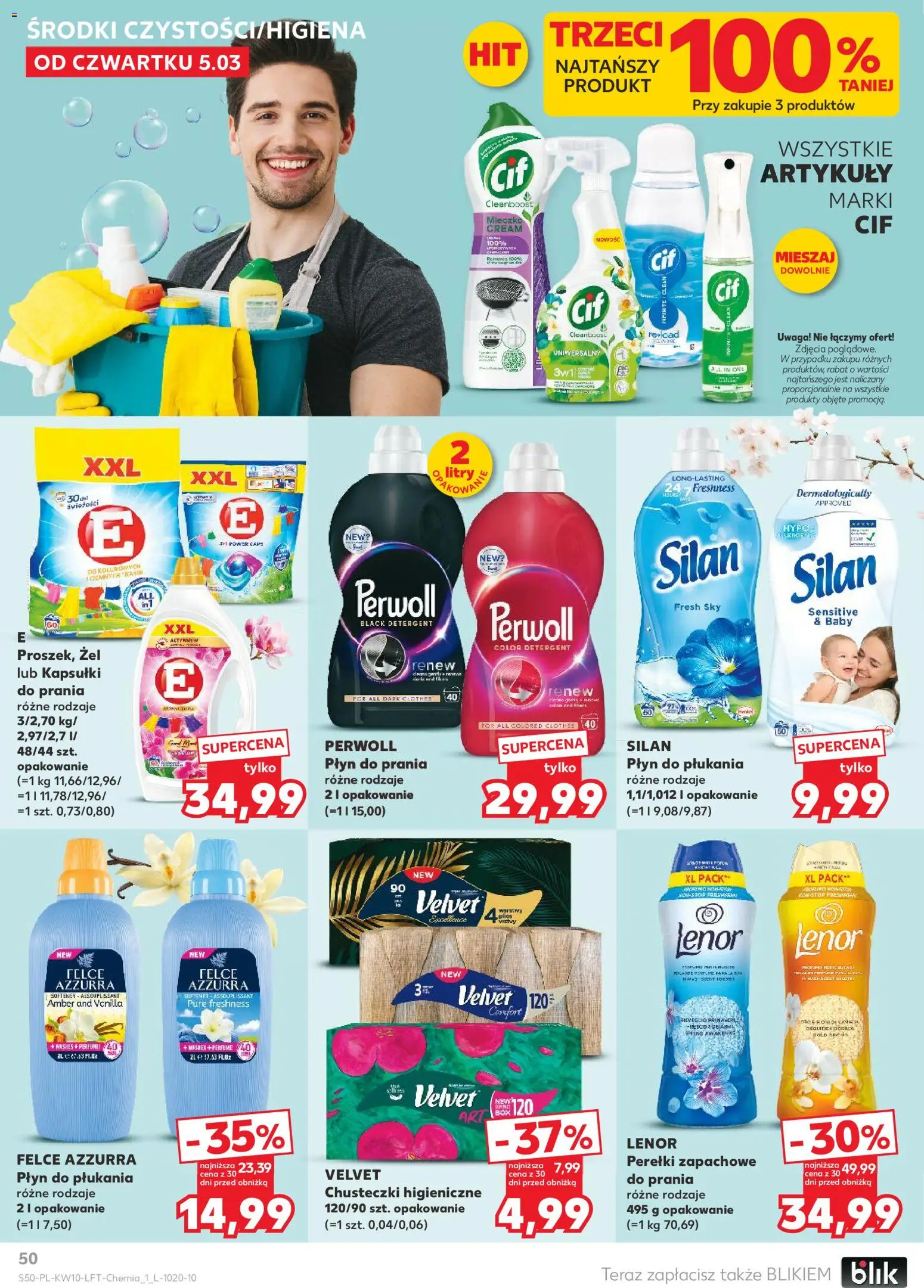 Kaufland Polsko leták od 05.03.2026 | Strana: 50 | Produkty: Lenor, Perwoll, Silan, Velvet
