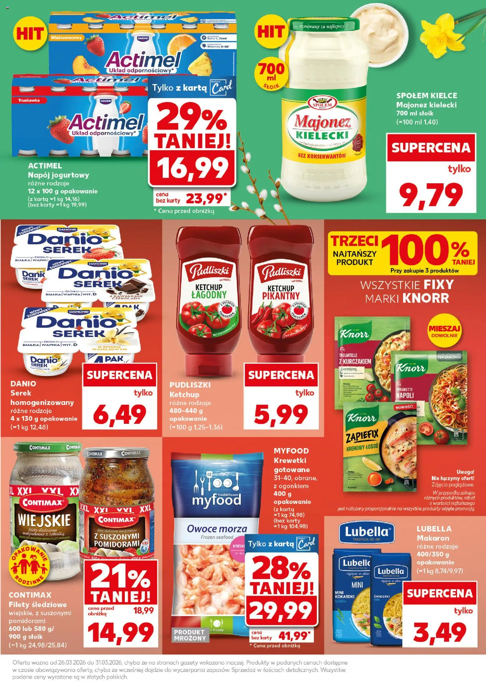 Kaufland Polsko leták - Mocny start od 30.03.2026 | Strana: 9 | Produkty: Knorr, Losos, Actimel, Karty