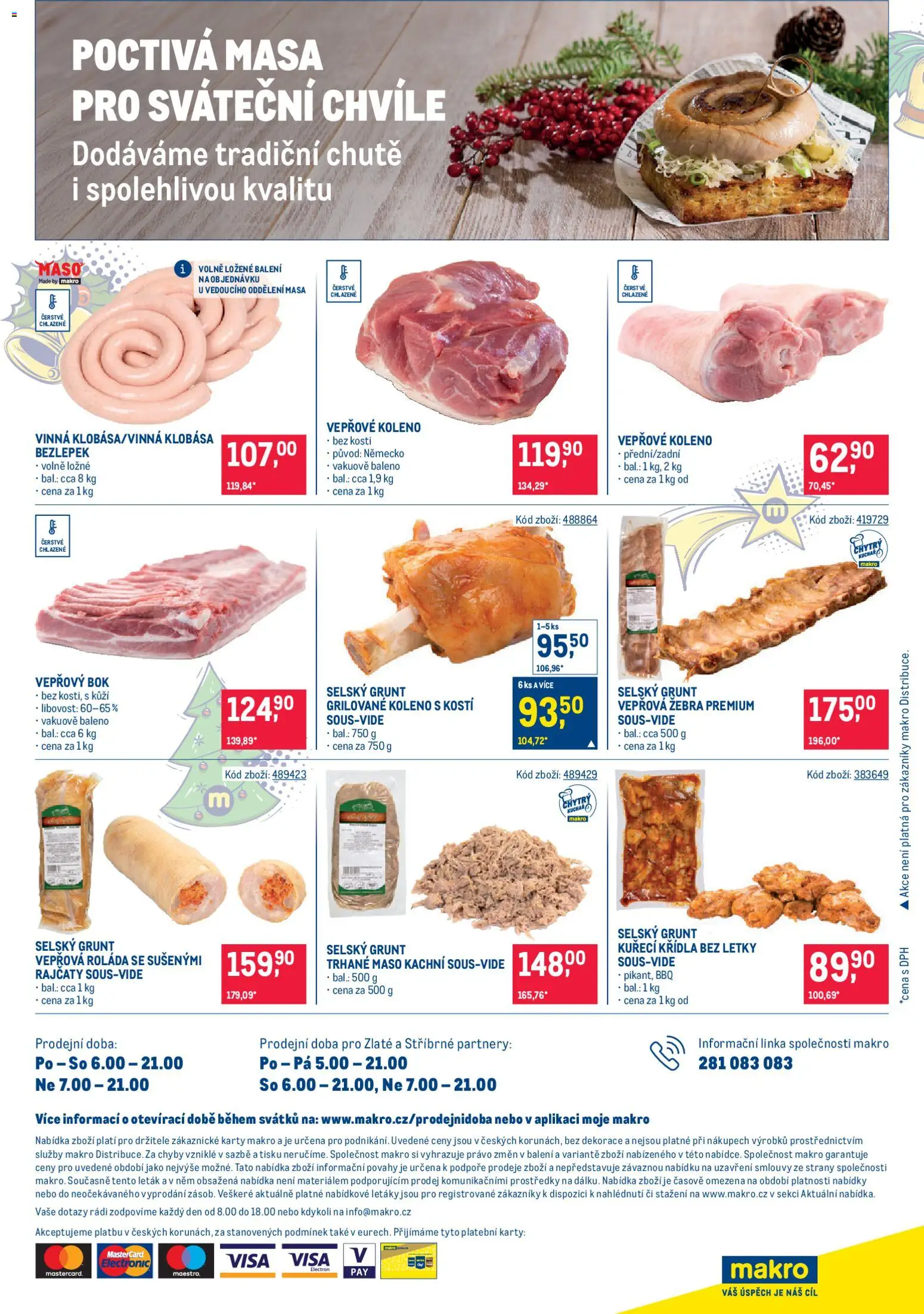Makro leták - Gastronomie od 03.12.2025 | Strana: 24 | Produkty: Vepřový bok, Kuřecí Křídla, Karty, Dekorace