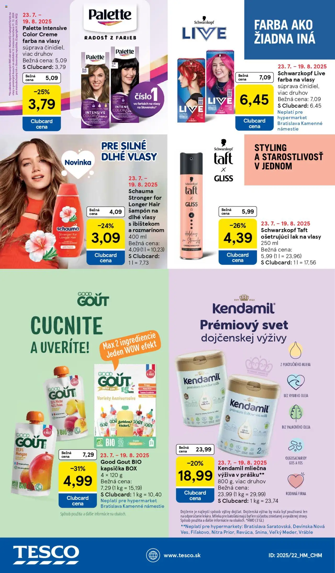 Tesco Hypermarket - leták │ platný od 23.07.2025 | Strana: 37 | Produkty: Šampón, Lak na vlasy, Farba na vlasy