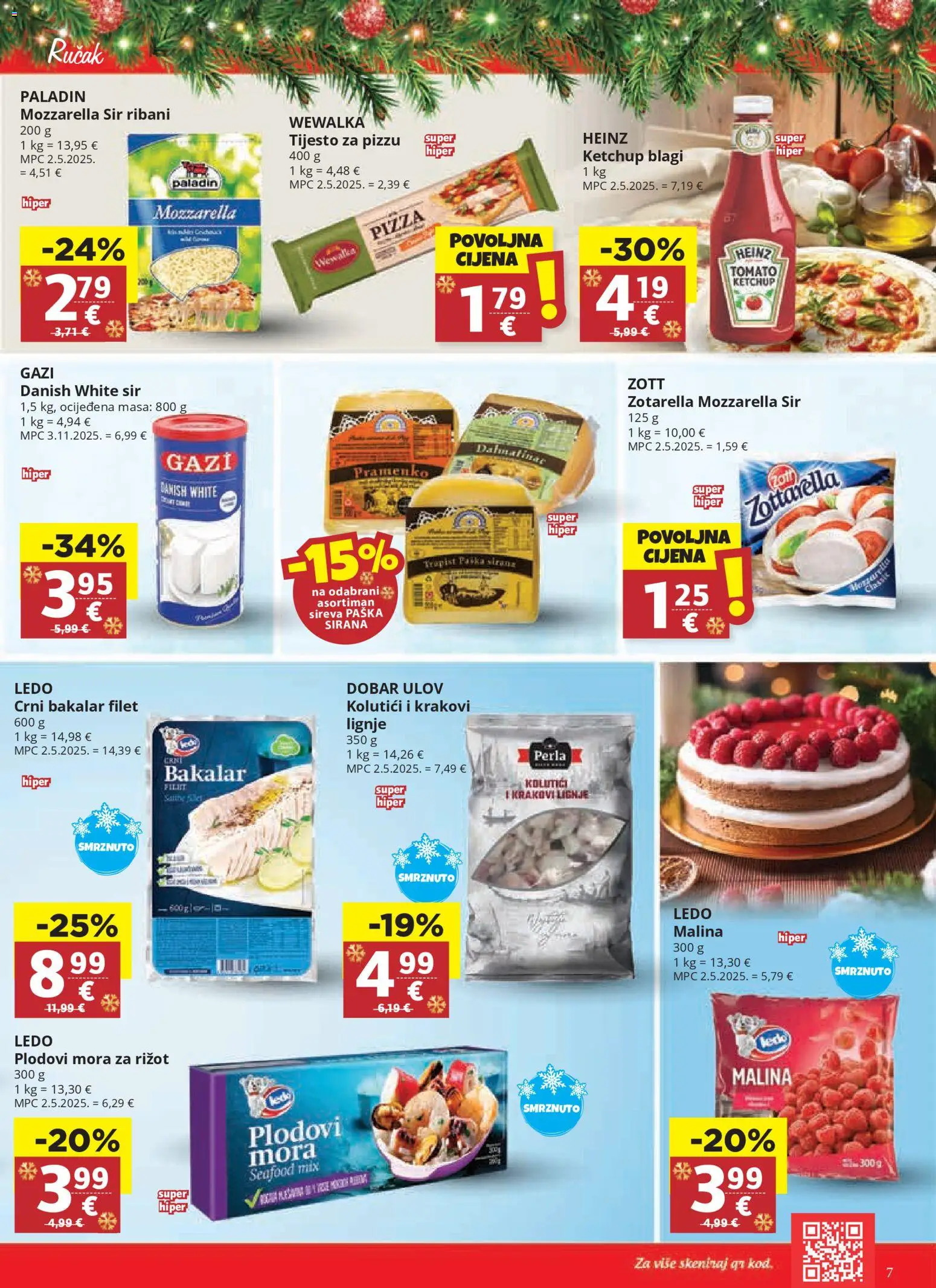 Ribola katalog | vrijedi od 10.12.2025 | Stranica: 7 | Proizvodi: Mozzarella, Ledo, Lignje, Tijesto za pizzu