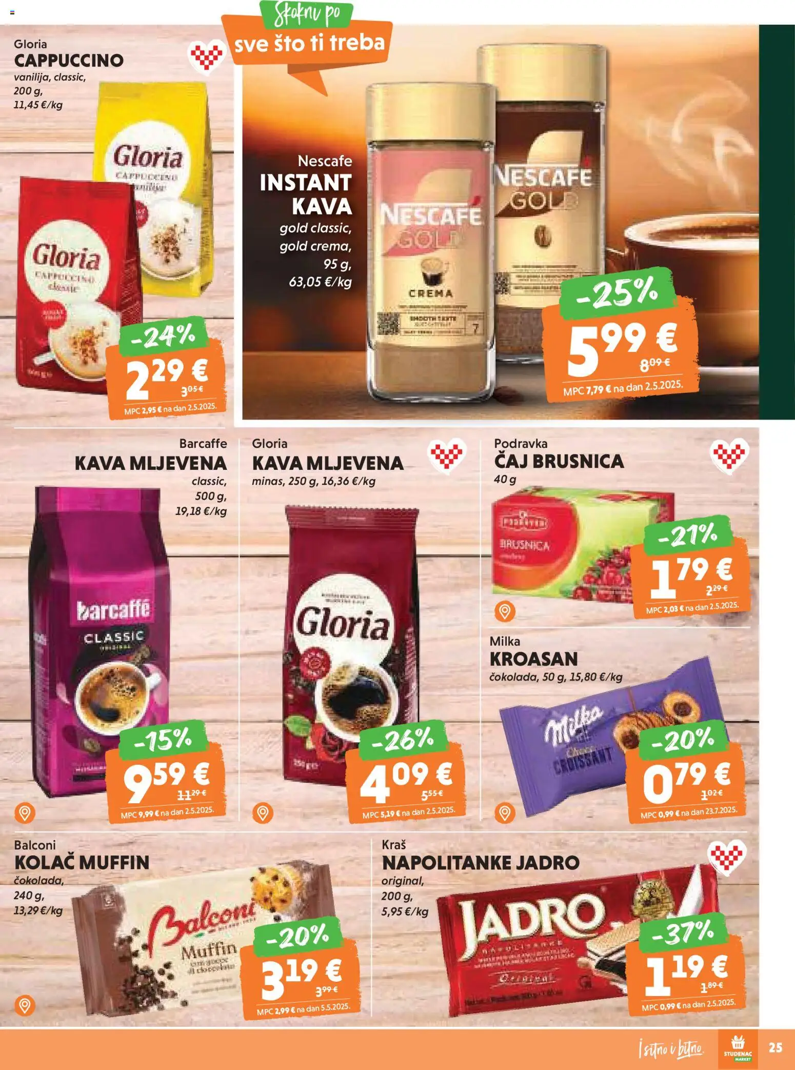 Studenac katalog | vrijedi od 05.11.2025 | Stranica: 25 | Proizvodi: Nescafe, Kava, Nescafe Gold, Brusnica