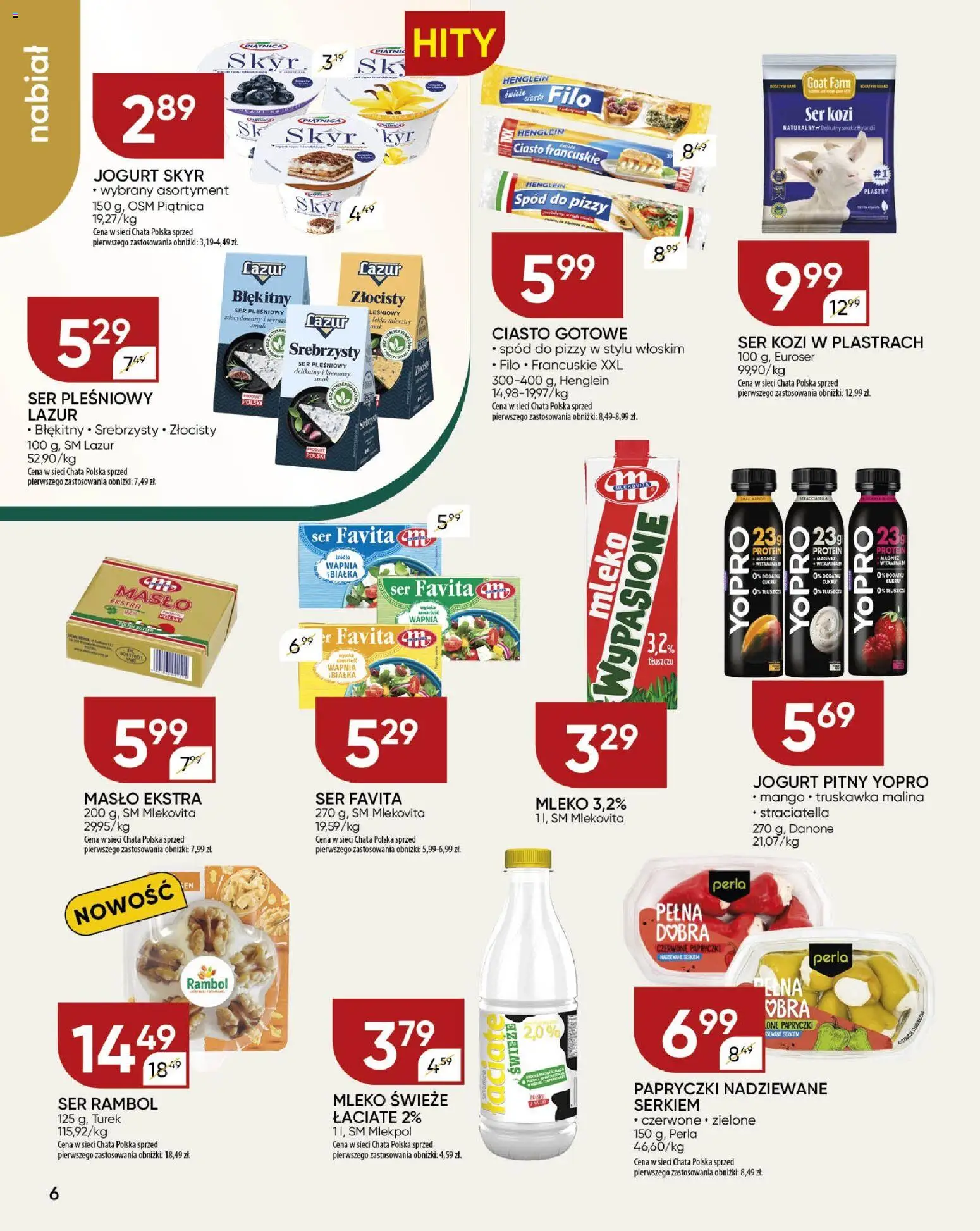 Chata Polska Gazetka od 29.12.2025 | Strona: 6 | Produkty: Ser pleśniowy, Ciasto, Jogurt, Skyr