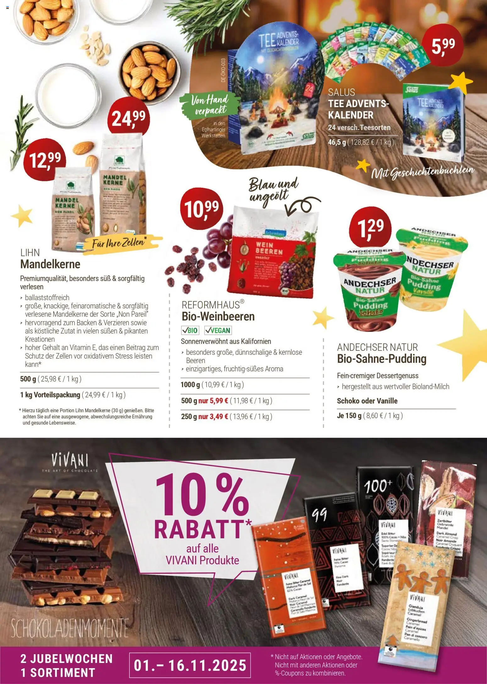 Reformhaus Bacher Prospekt 	 – gültig ab 01.11.2025 | Seite: 7 | Produkte: Pudding, Wein, Tee