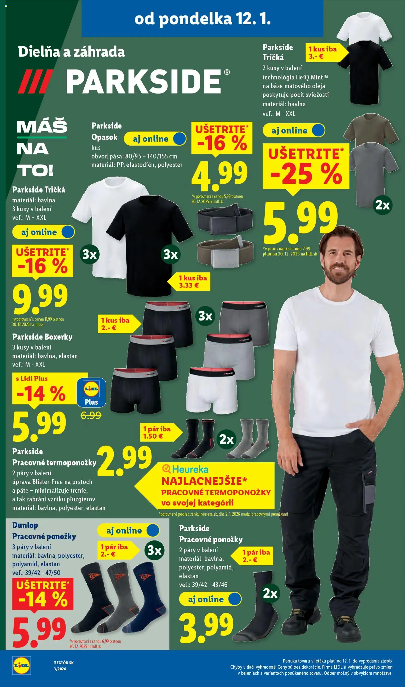 Nové Lidl akcie – leták je platný od 15.01.2026 | Strana: 74 | Produkty: Parkside, Boxerky, Opasok