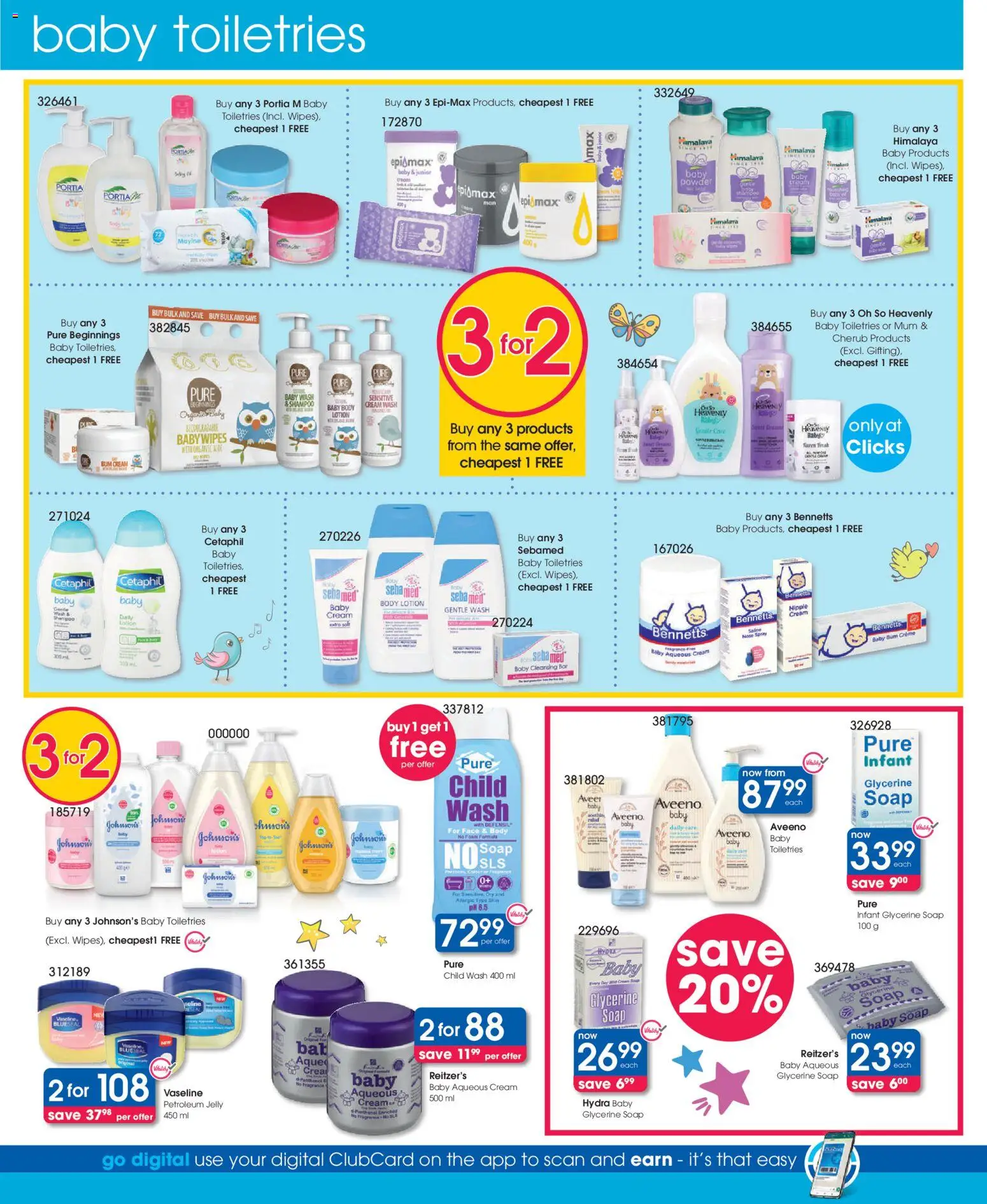 New Clicks catalogue – valid from 11.11.2025 | Page: 34 | Products: Powder, Shampoo, Body cream, Lotion