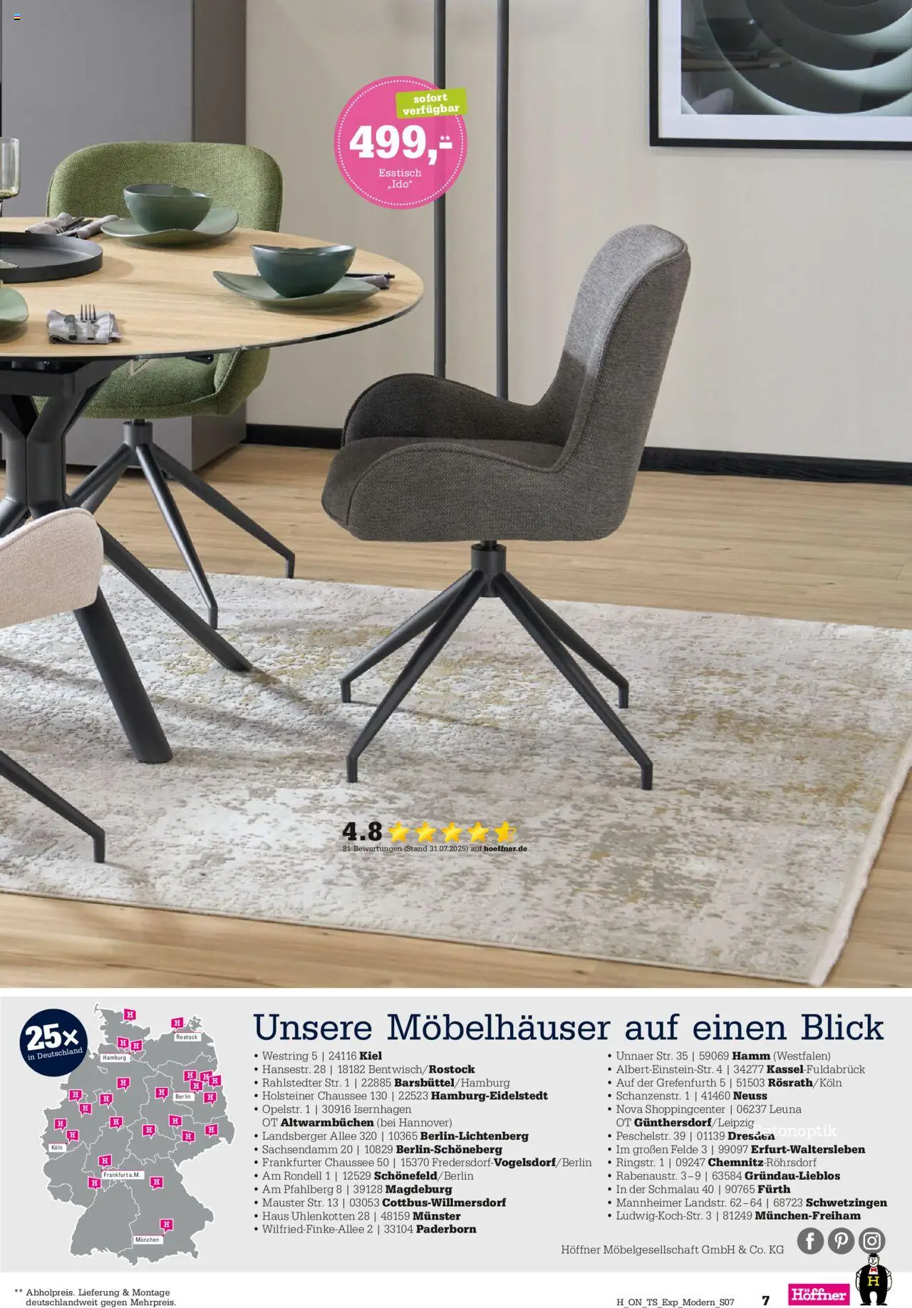 Höffner - Express Spezial - gültig ab dem 13.08.2025 | Seite: 7 | Produkte: Esstisch