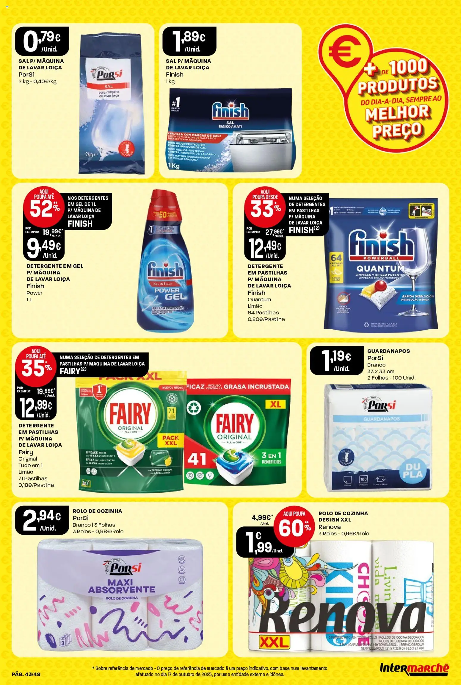 Intermarché folheto │ válido de 20.11.2025 | Página: 43 | Produtos: Máquina de lavar, Guardanapos, Base, Sal