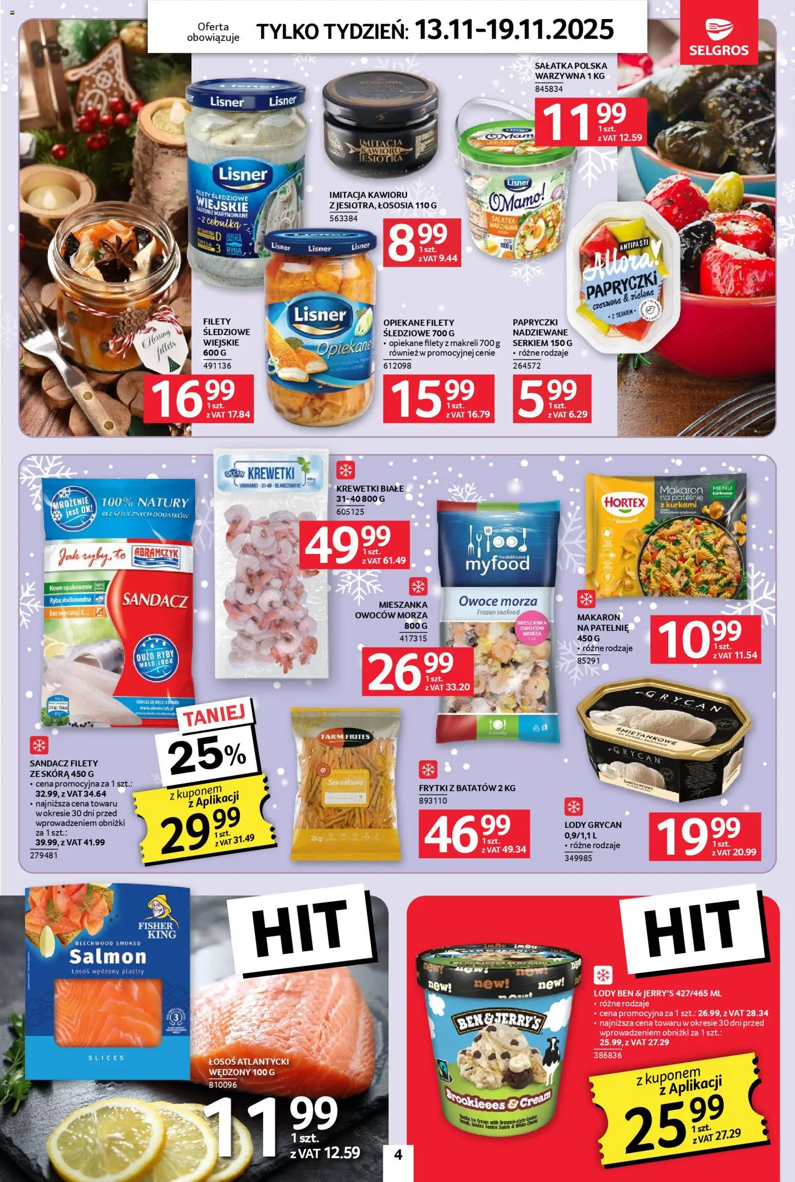 Selgros cash&carry Gazetka - Jeszcze więcej super promocji od 13.11.2025 | Strona: 4 | Produkty: Sandacz, Ryba, Sałatka, Owoce morza