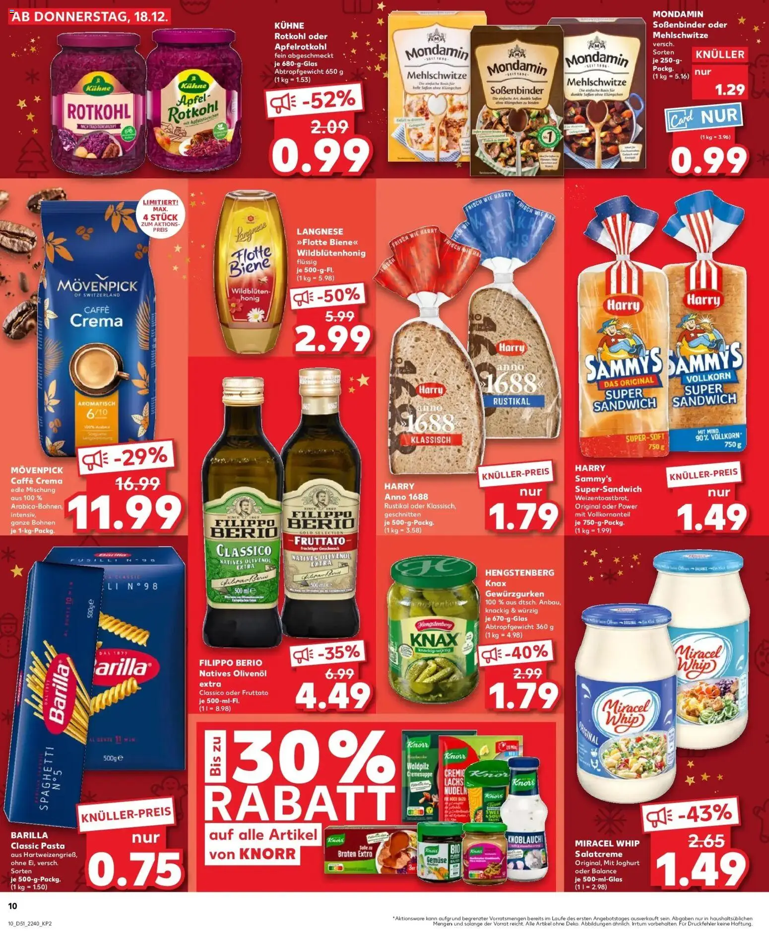 Kaufland prospekt Backnang	 – gültig ab 22.12.2025 | Seite: 10 | Produkte: Rotkohl, Joghurt, Barilla, Miracel whip