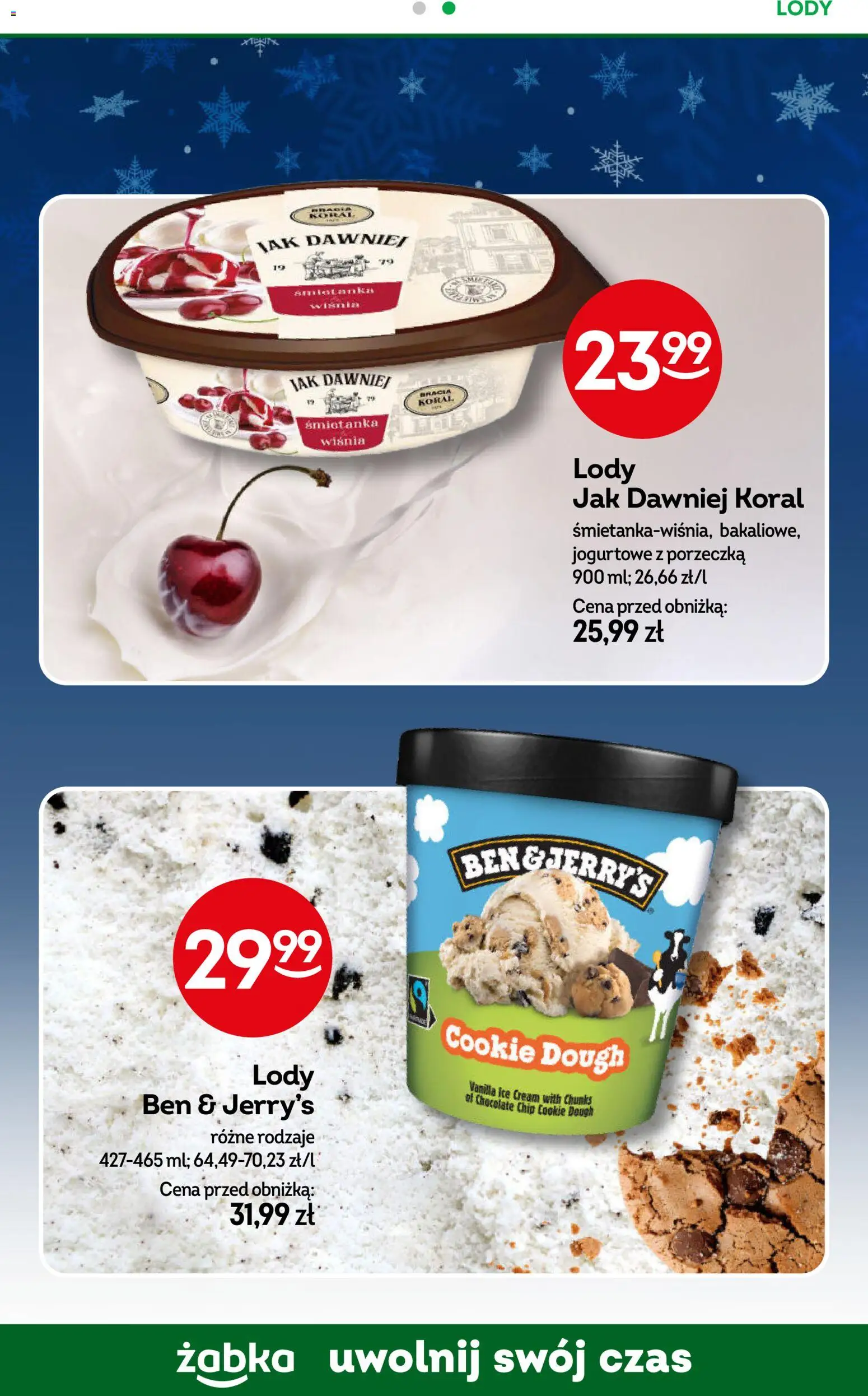 Żabka Gazetka od 17.12.2025 | Strona: 63 | Produkty: Porzeczka, Lody