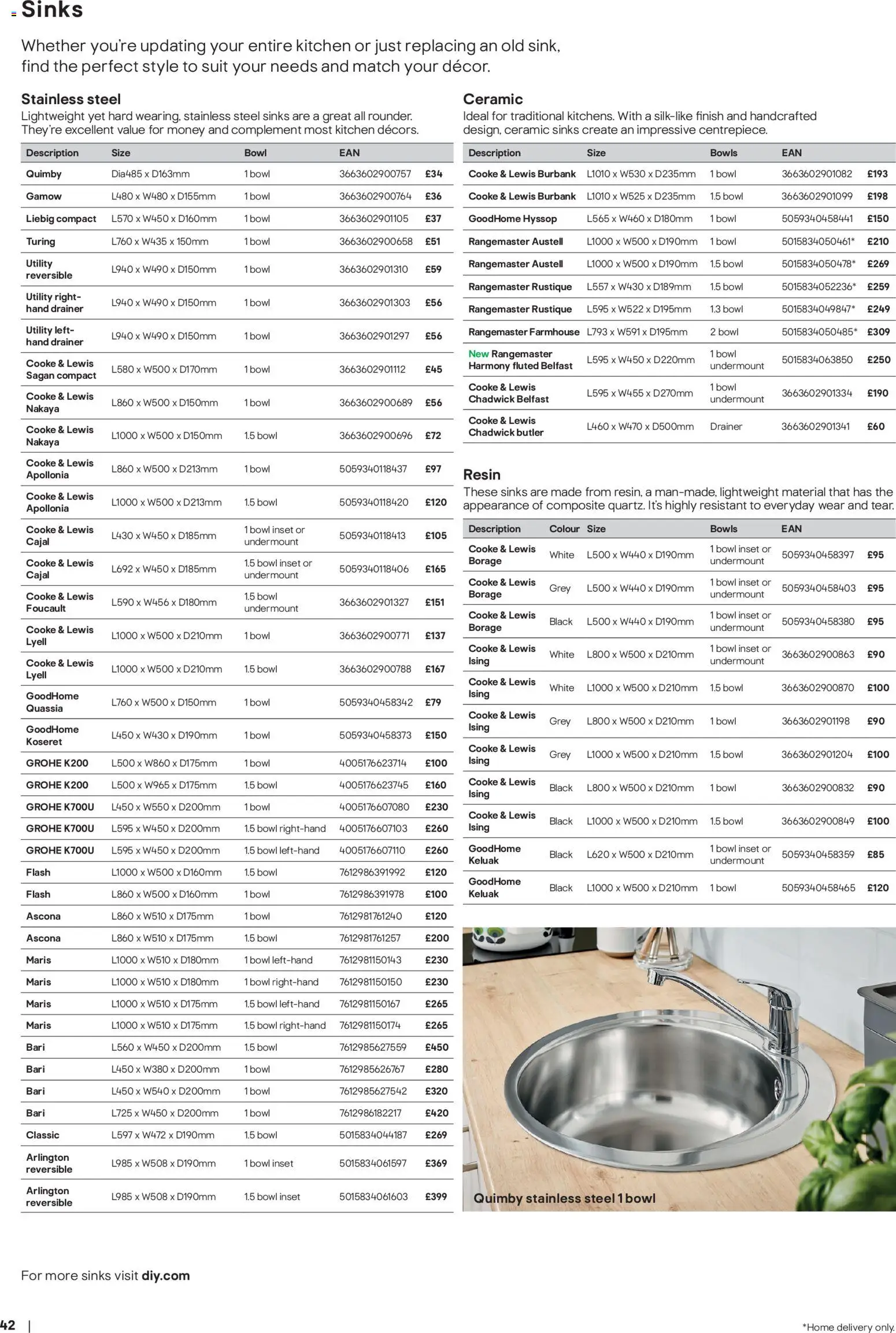 {H1} | Page: 42 | Products: Kitchen, Suit, 1.5 bowl, Bowl