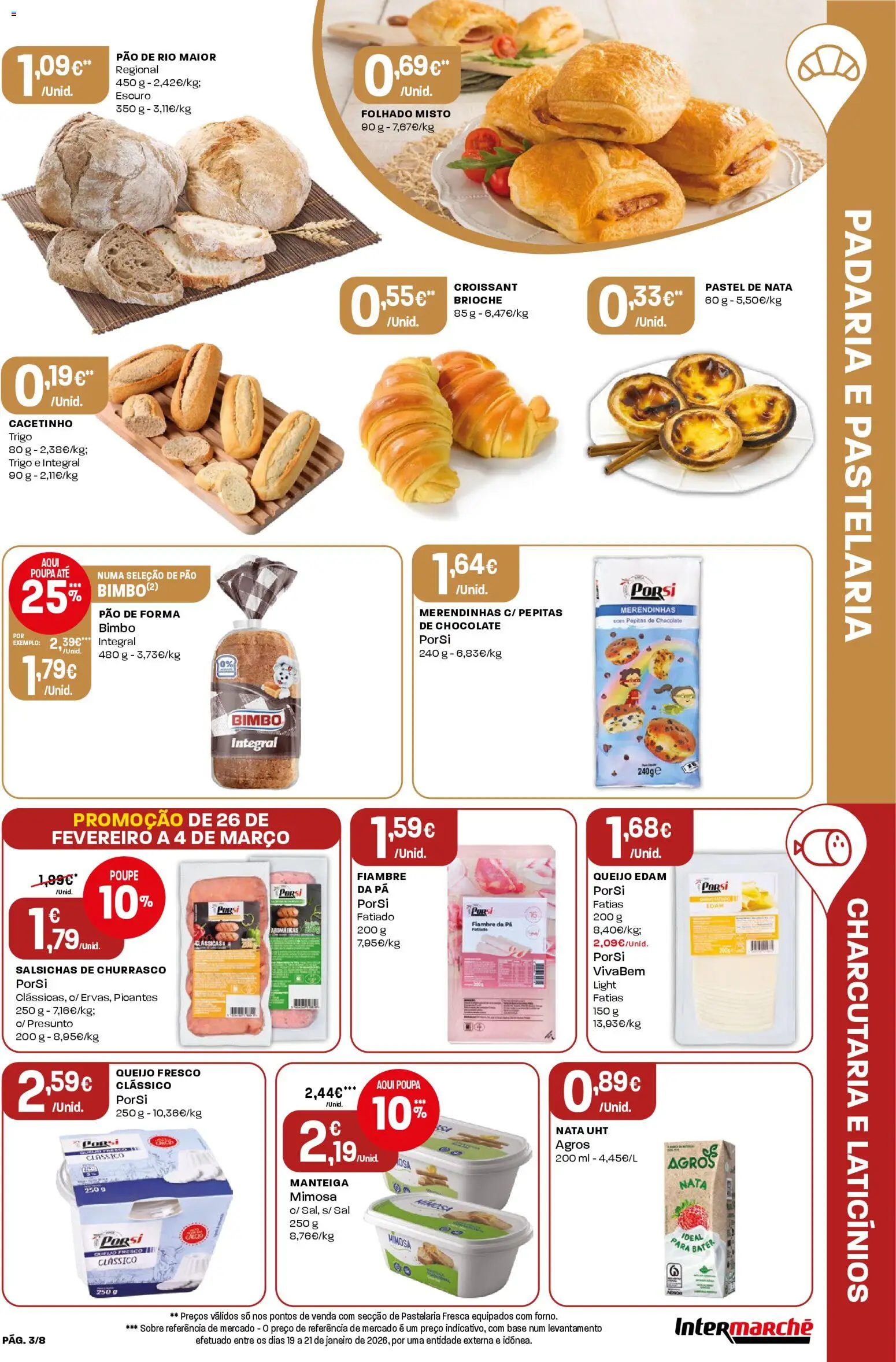Intermarché Folheto Mini │ válido de 26.02.2026 | Página: 3 | Produtos: Sal, Pão, Chocolate, Nata