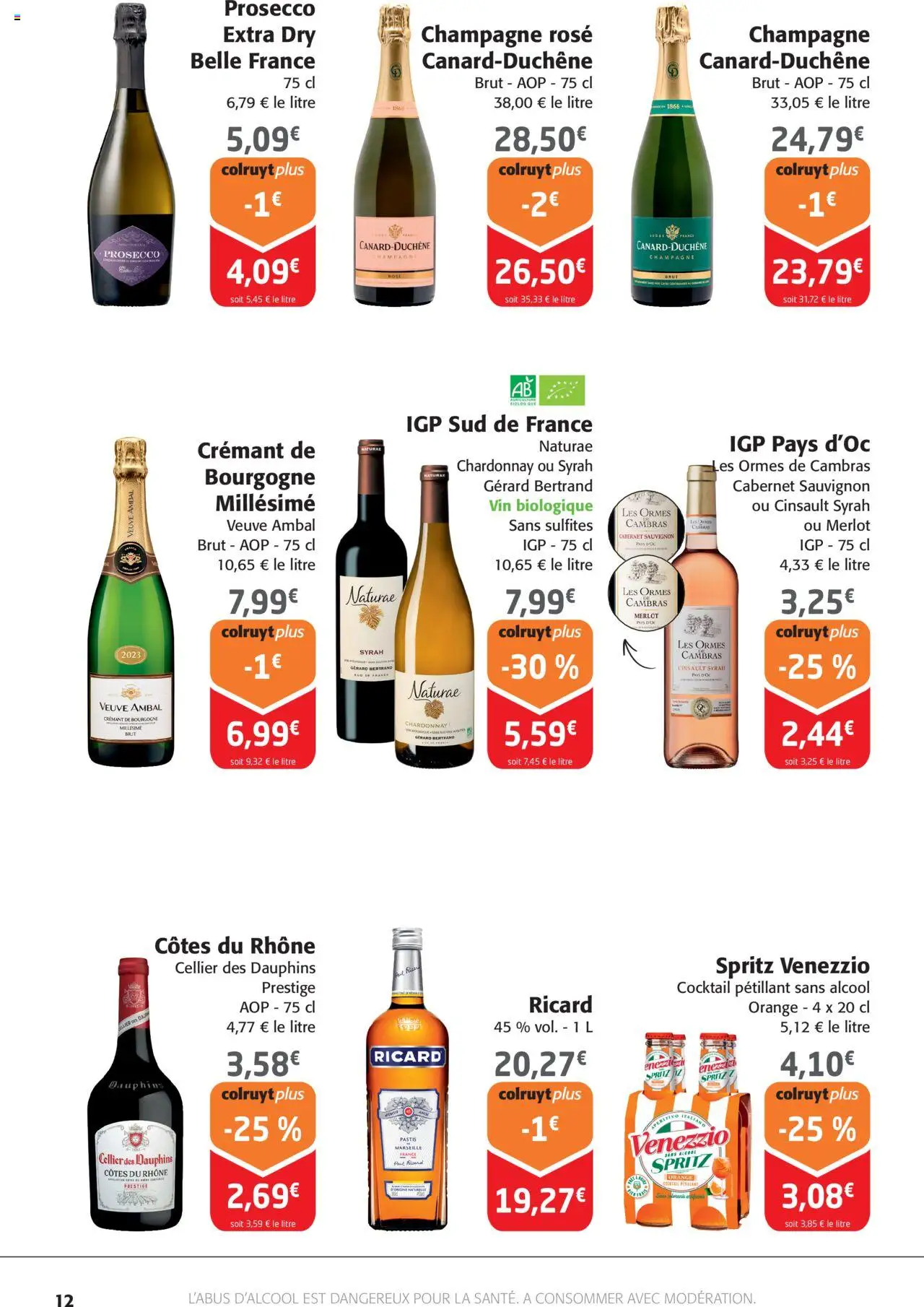  | Page: 12 | Produits: Ricard, Pastis, Crémant de bourgogne, Crémant