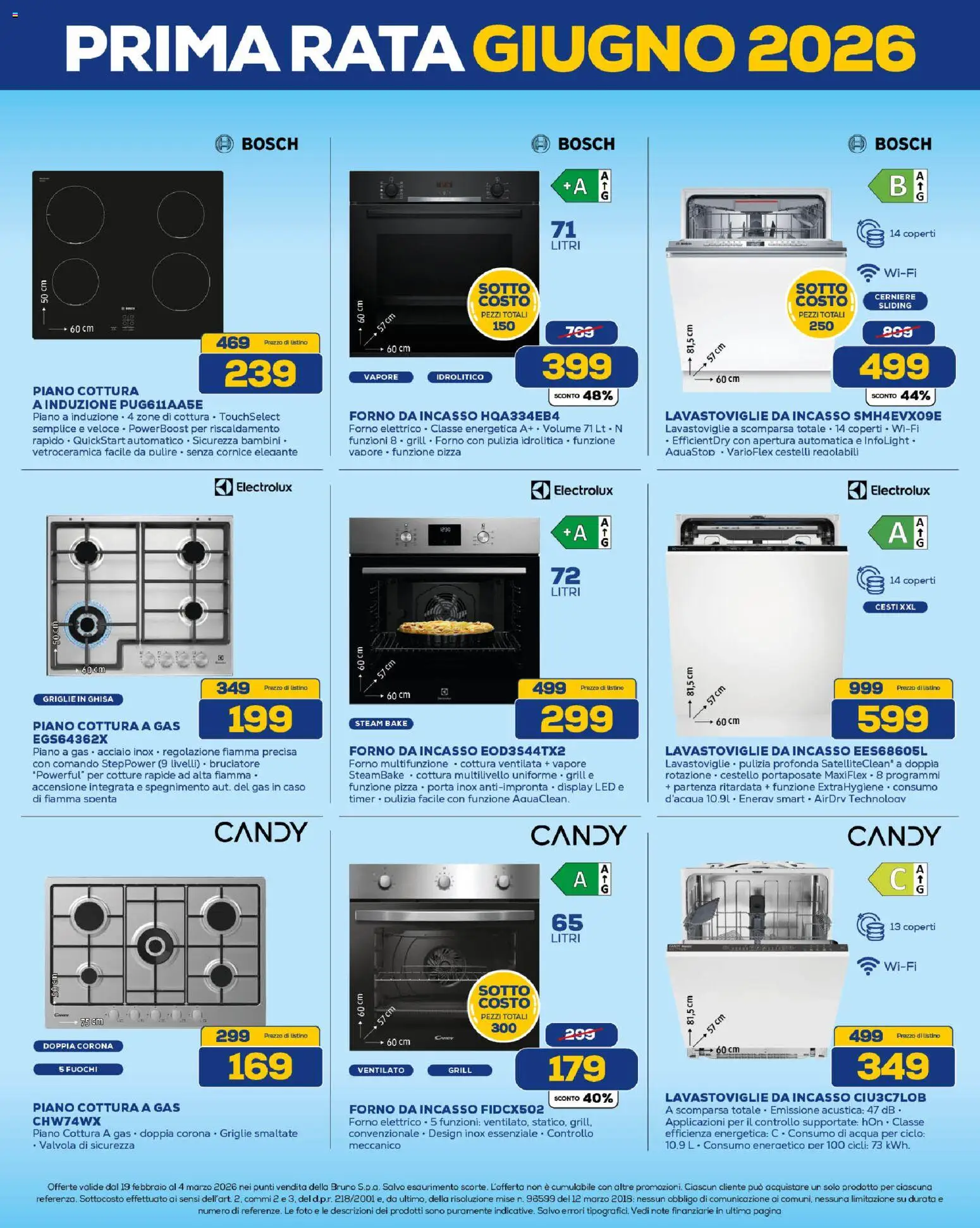 Volantino Euronics del 19.02.2026 | Pagina: 20 | Prodotti: Pizza, Lavastoviglie da incasso, Portaposate, Forno elettrico