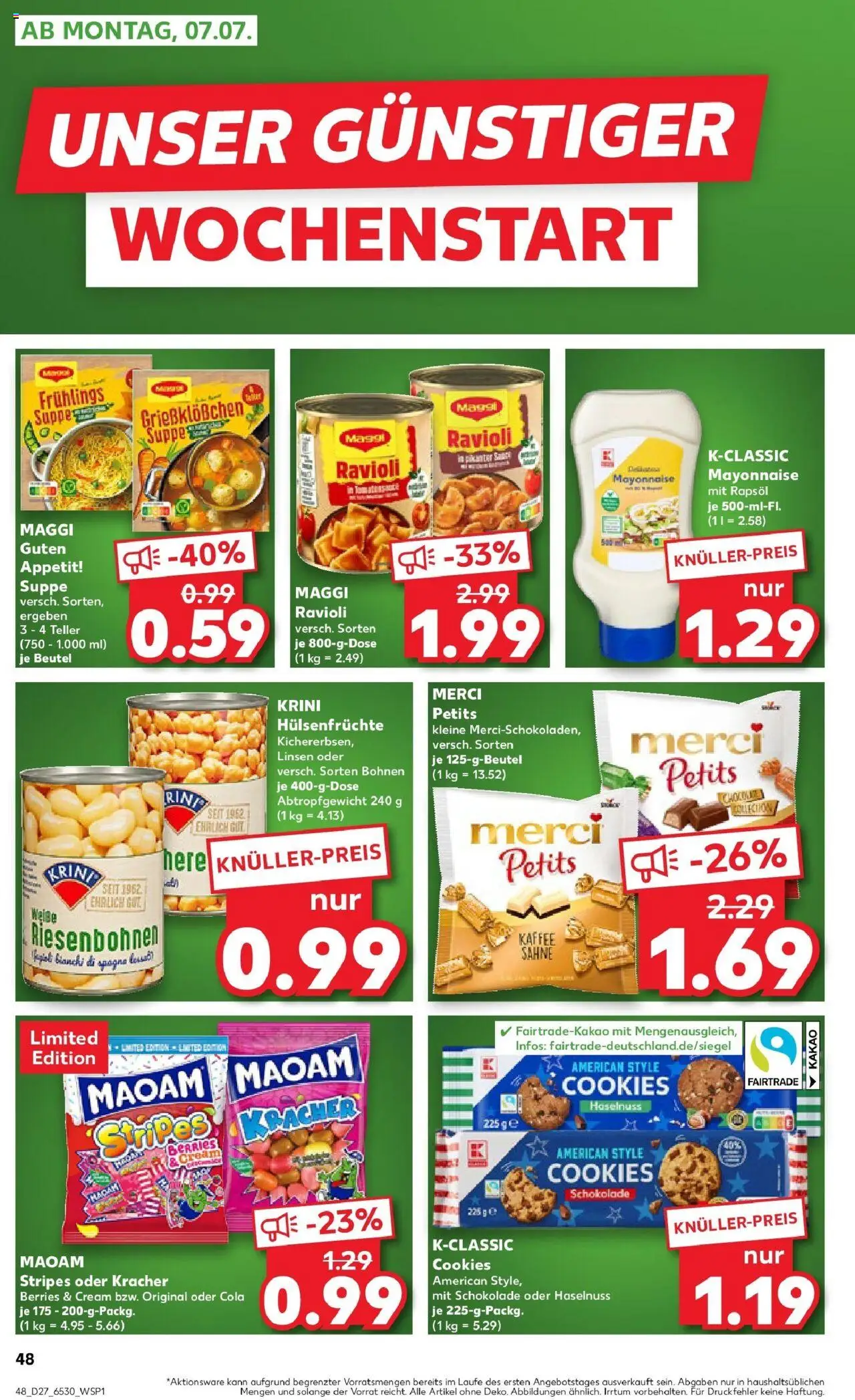 Kaufland prospekt Strausberg	 - gültig ab dem 03.07.2025 | Seite: 48 | Produkte: Merci, Maggi, Kaffee, Mayonnaise