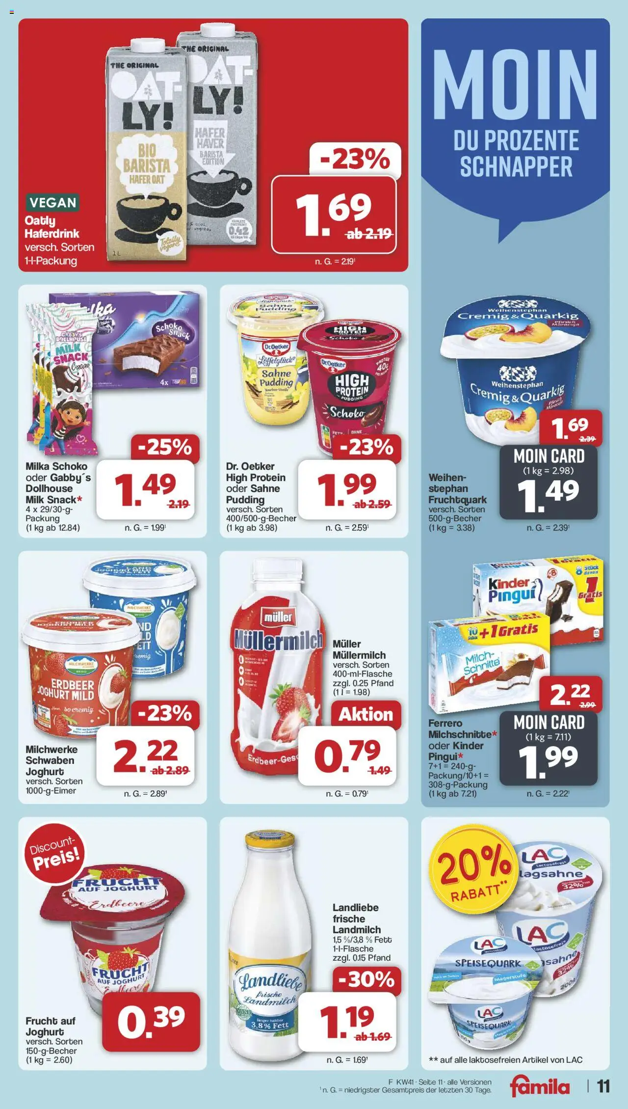 Famila Nordwest Prospekt 	 – gültig ab 06.10.2025 | Seite: 11 | Produkte: Haferdrink, Müllermilch, Sahne, Speisequark