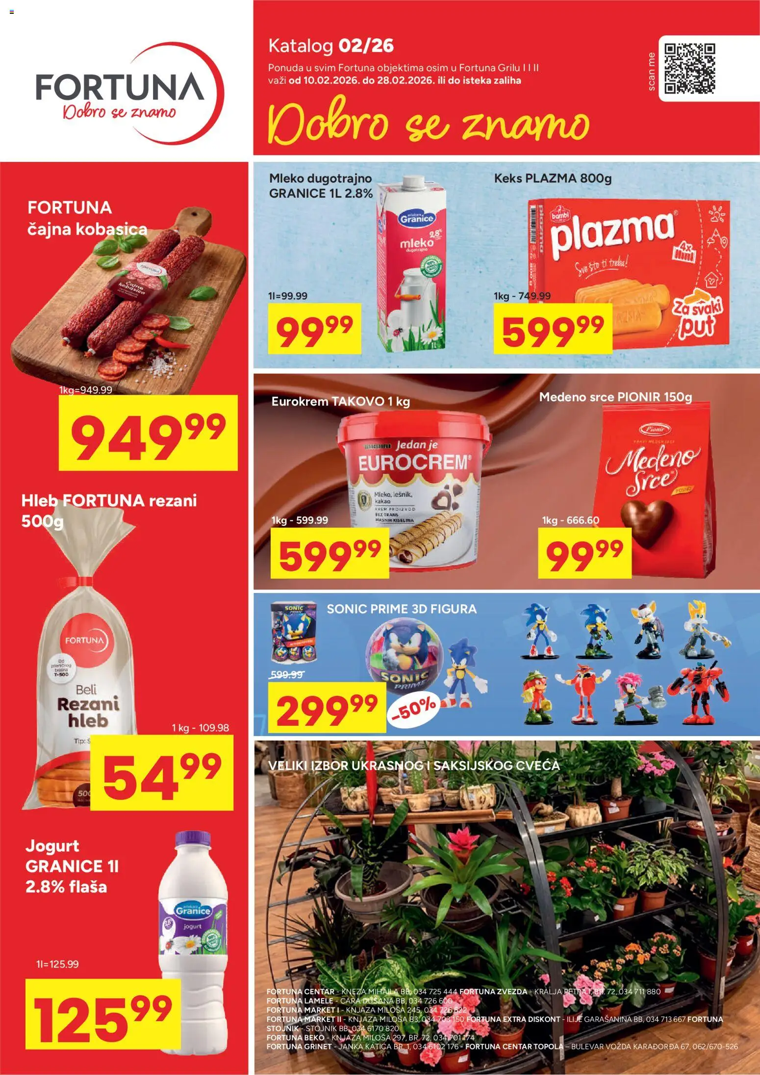 Fortuna Market katalog - važi od 10.02.2026 | Strana: 1 | Proizvode: Keks, Sto, Mleko, Kobasica