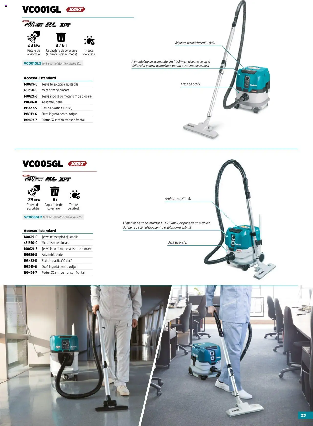 Noul catalog Makita – valabil de la 23.09.2025 | Pagină: 23 | Produse: Încărcător, Perie, Țeavă