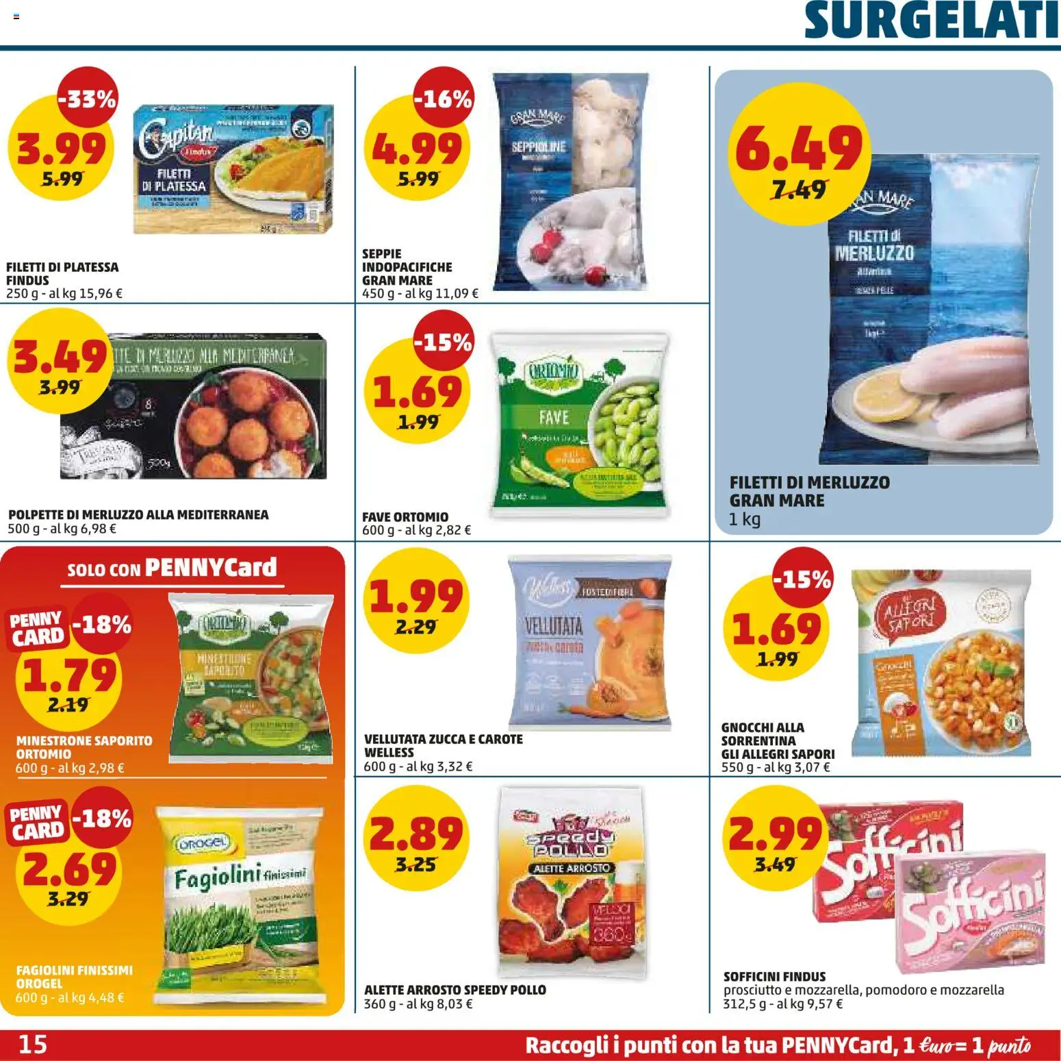 Volantino PENNY del 15.01.2026 | Pagina: 15 | Prodotti: Minestrone, Carote, Prosciutto, Zucca