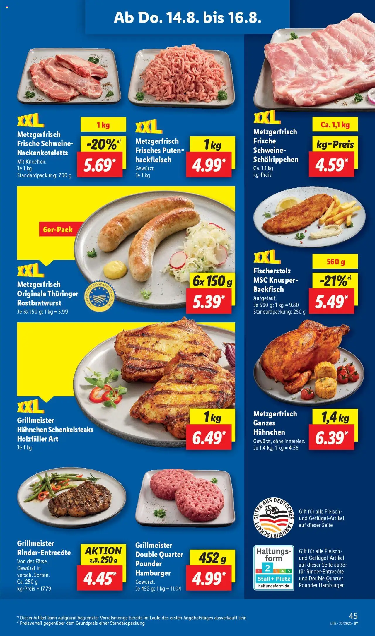 Lidl Prospekt Uffenheim - gültig ab dem 11.08.2025 | Seite: 63 | Produkte: Hahnchen, Fleisch, Hackfleisch