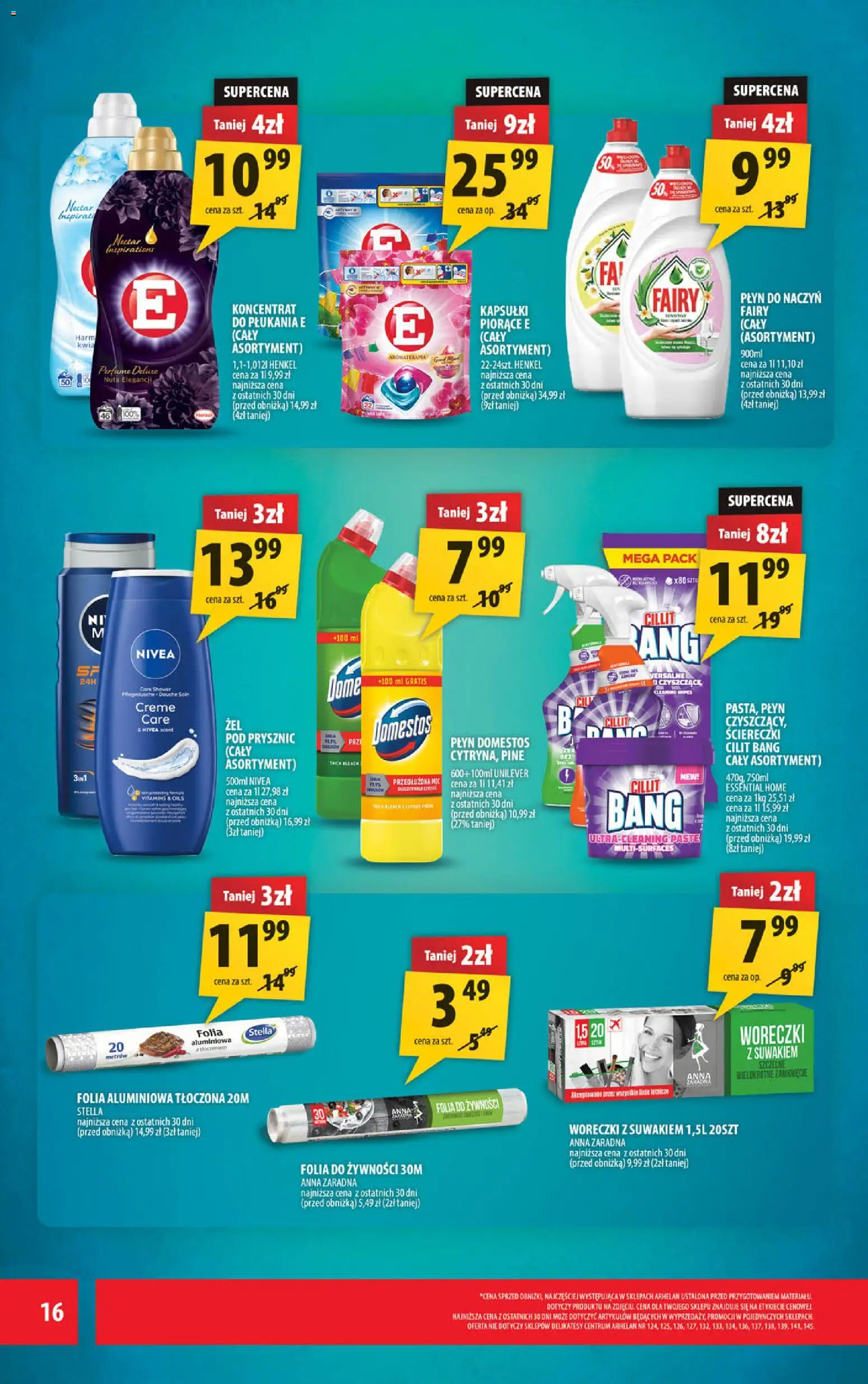 Arhelan Gazetka od 27.02.2026 | Strona: 16 | Produkty: Delikatesy, Prysznic, Woreczki z suwakiem, Fairy