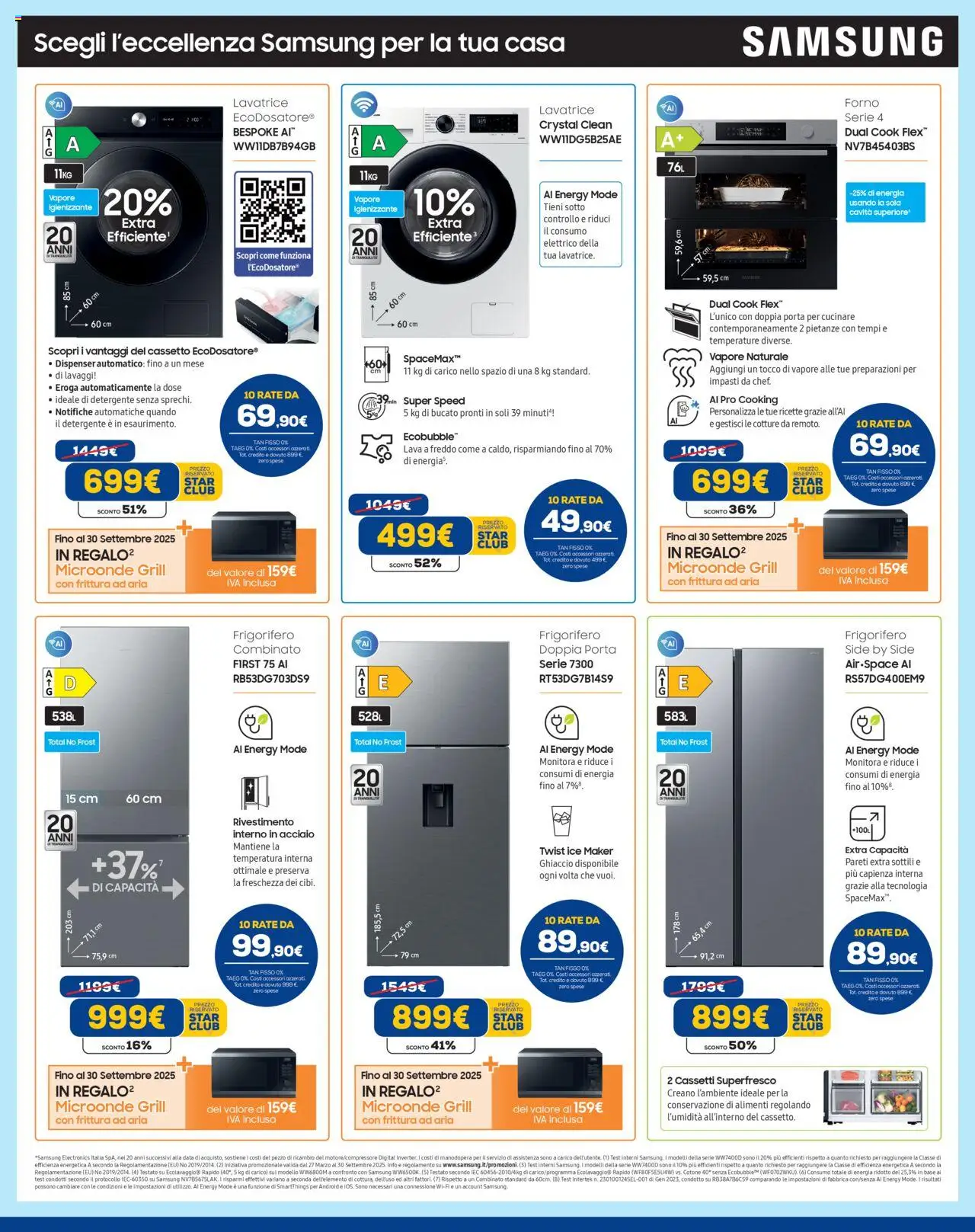 Volantino Euronics del 31.07.2025 | Pagina: 17 | Prodotti: Detergente, Frigorifero, Forno, Frigorifero combinato