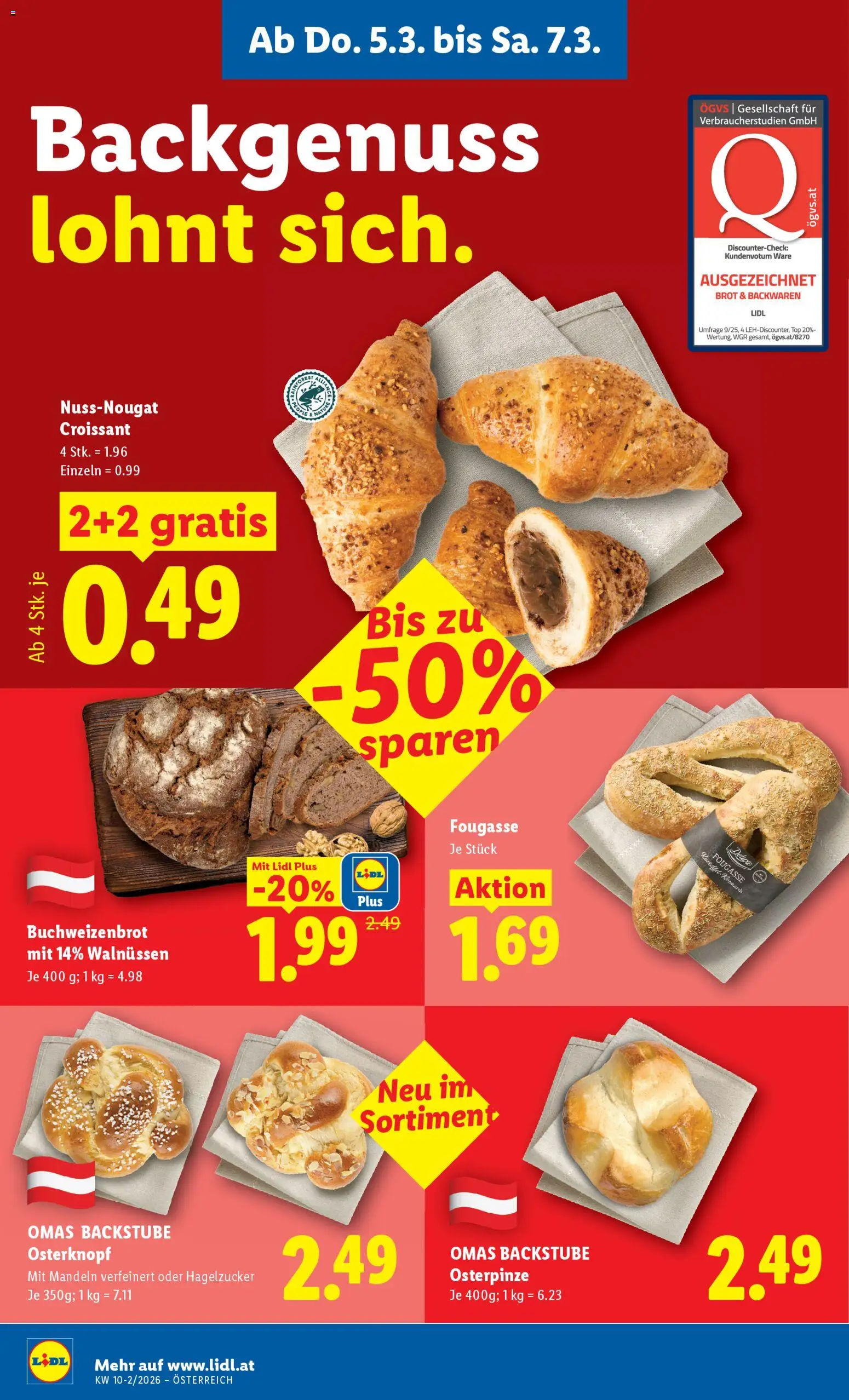 Lidl Flugblatt - Oberpullendorf, Güssing, Oberwart gültig ab 05.03.2026 | Seite: 8 | Produkte: Brot