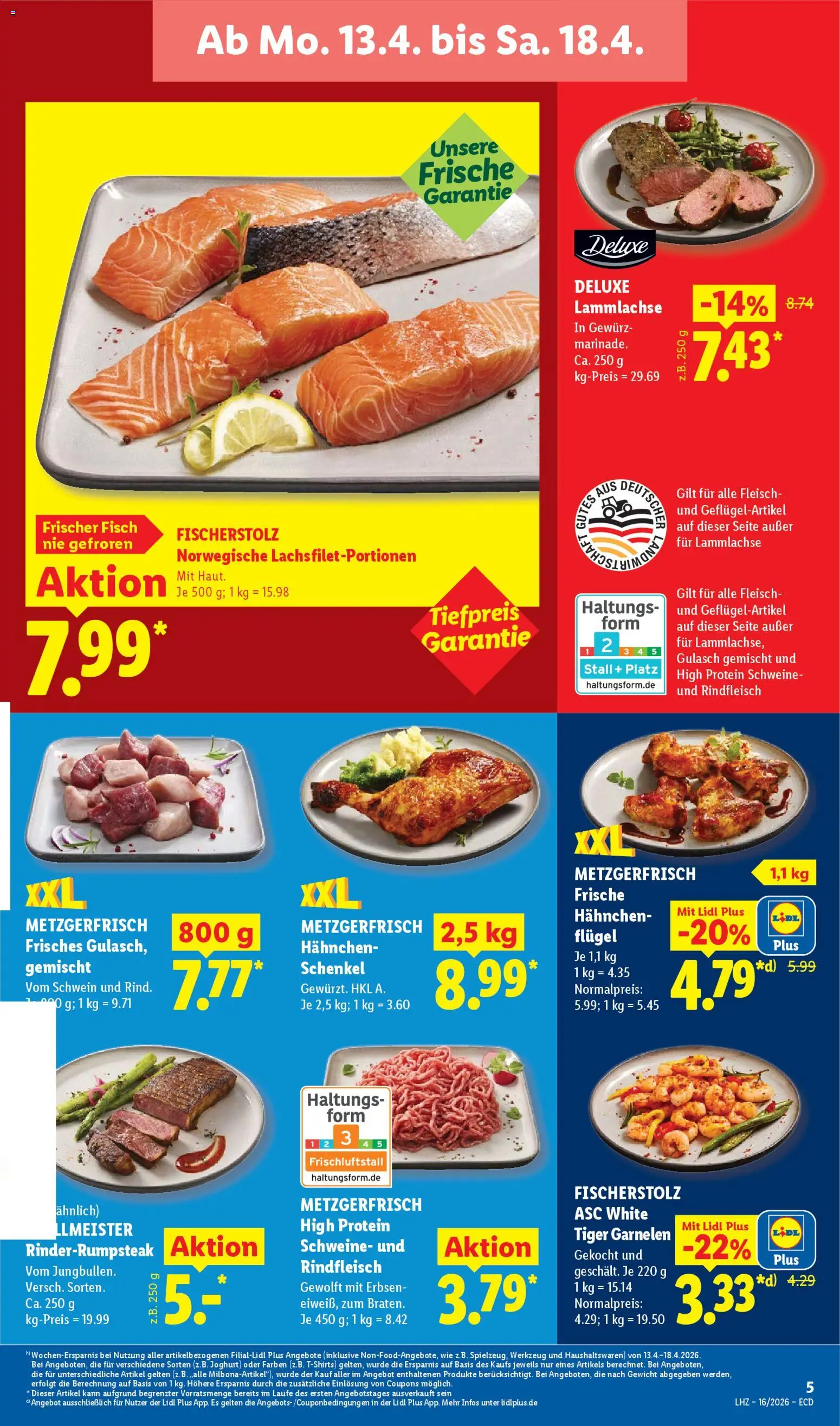 Lidl Prospekt – gültig ab 13.04.2026 | Seite: 11 | Produkte: Hahnchen, Gulasch, Rindfleisch, Erbsen