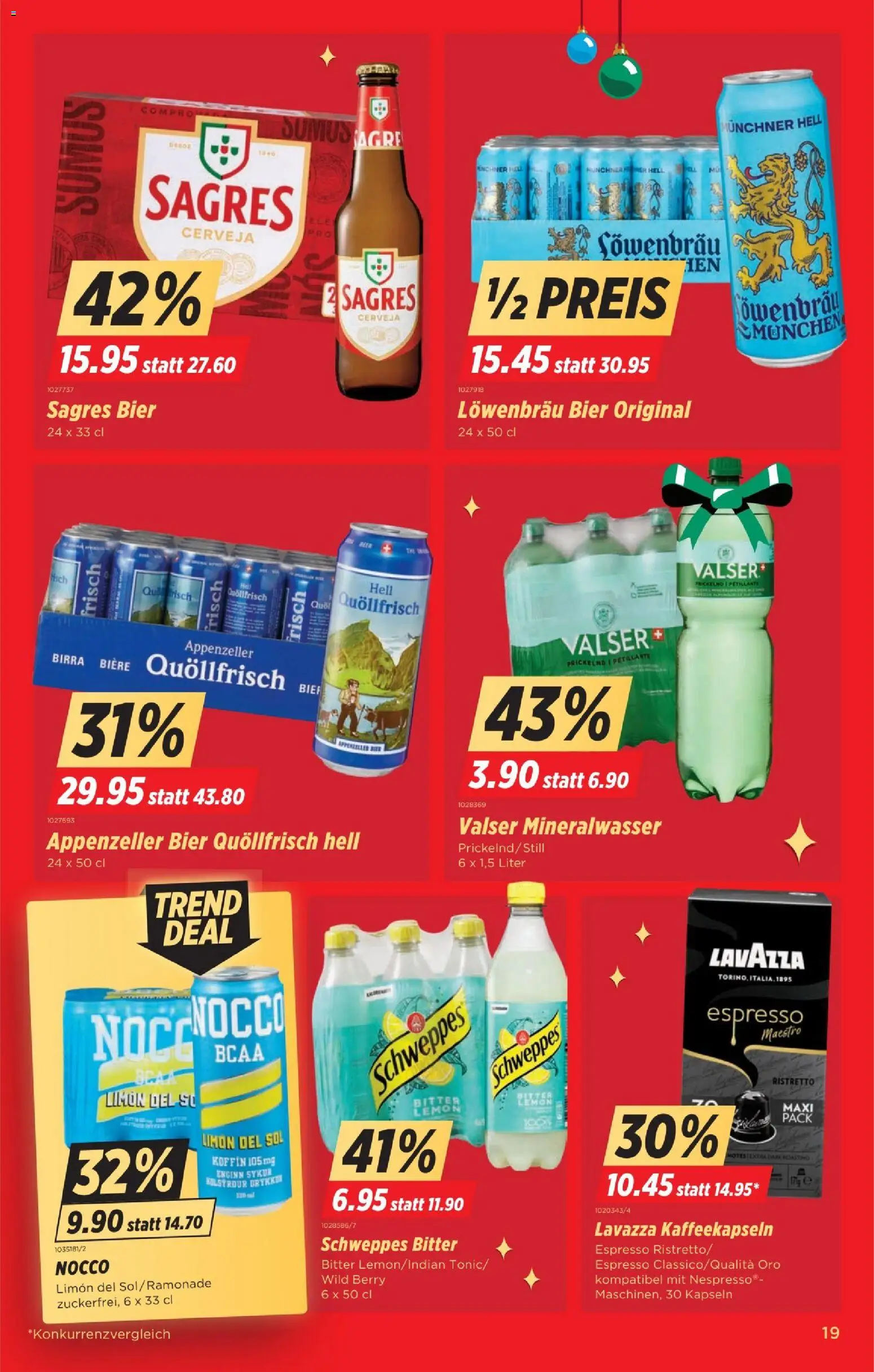 Denner Aktionen – gültig ab 02.12.2025 | Seite: 19 | Produkte: Mineralwasser, Bier