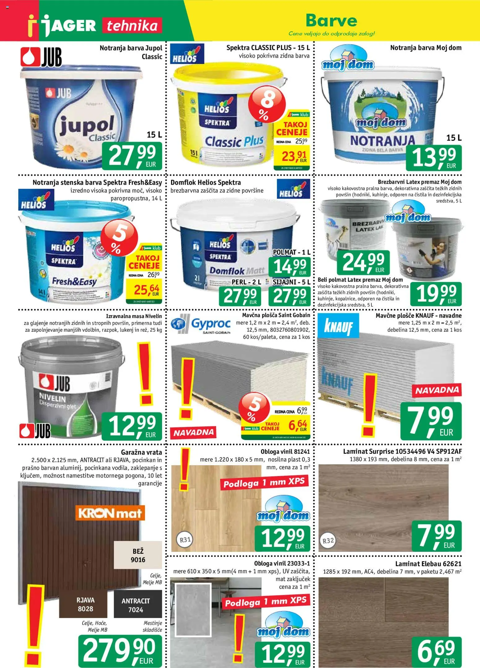 Novi Jager katalog ponudbe – veljaven od 04.03.2026 | Stran: 1 | Izdelki: Čistila, Lak, Barva, Vrata