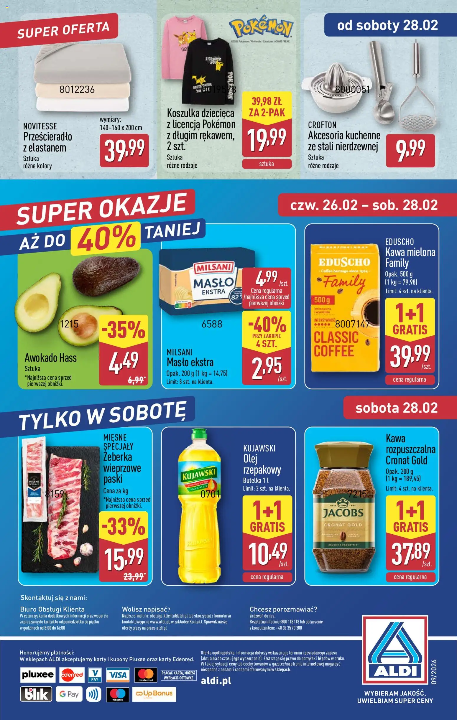 Aldi Polsko leták - Oferta weekendowa od 26.02.2026 | Strana: 12 | Produkty: Máslo, Olej, Jacobs, Karty