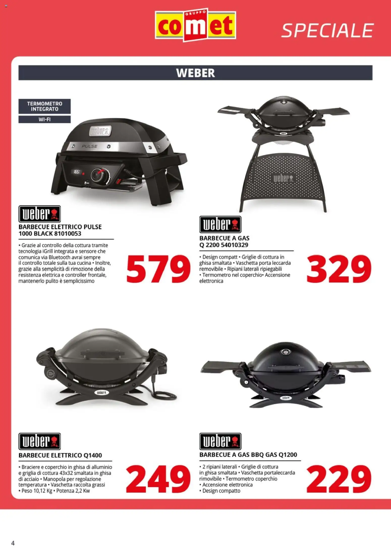 Volantino Comet del 20.03.2026 | Pagina: 4 | Prodotti: Barbecue, Alluminio, Griglia, Termometro