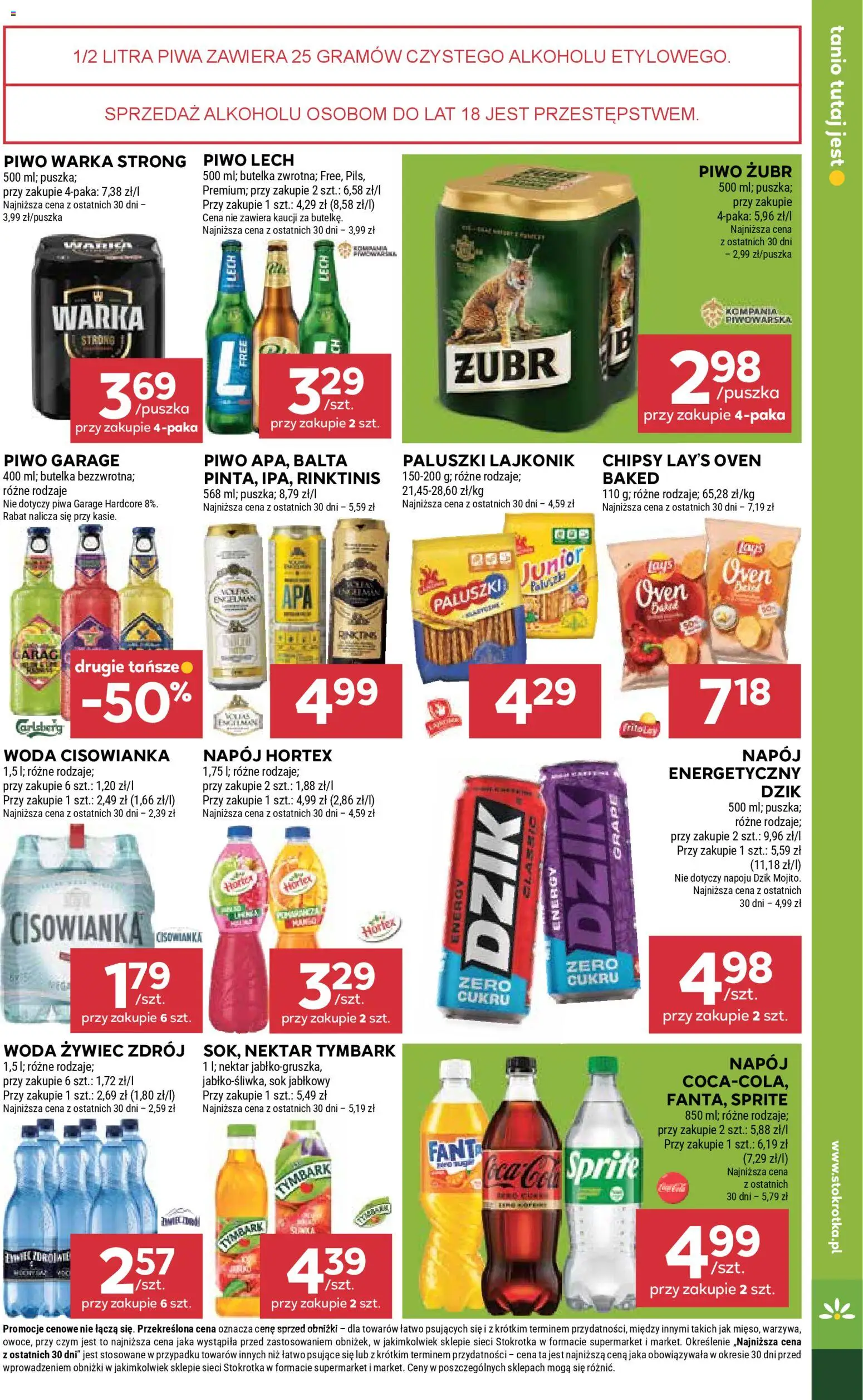 Stokrotka Gazetka od 23.10.2025 | Strona: 29 | Produkty: Chipsy, Warka, Piwo, Woda