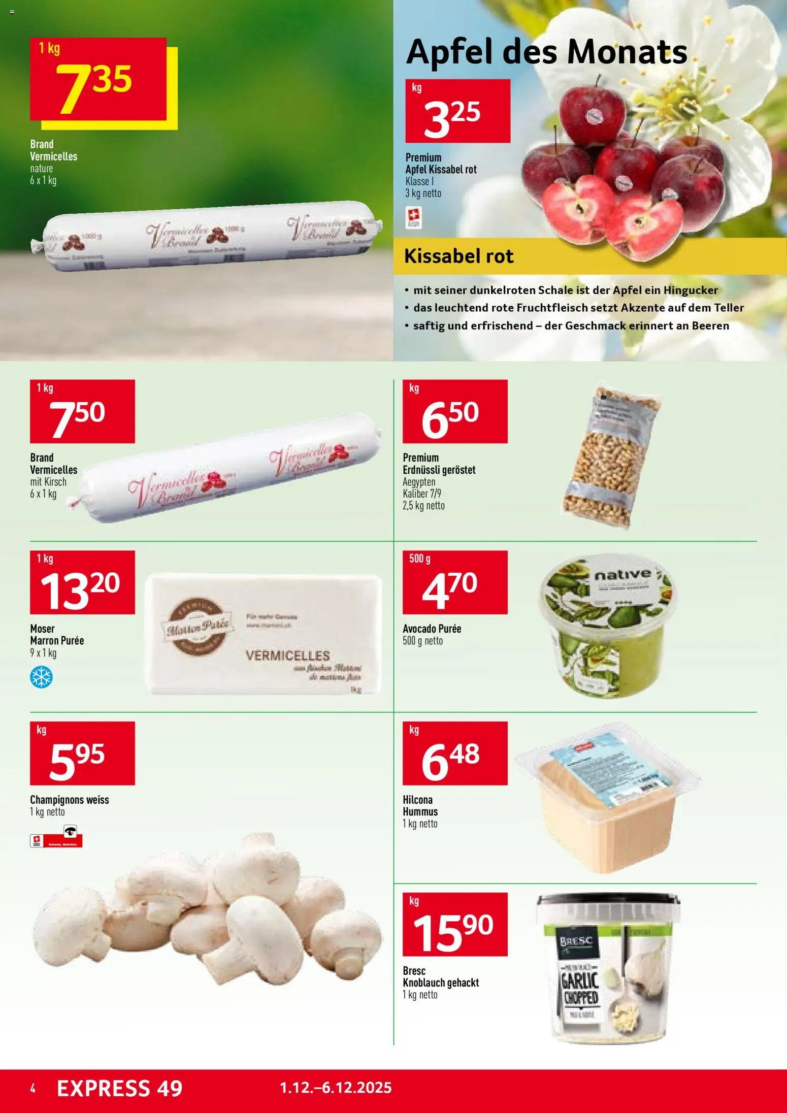 Prodega Aktionen – gültig ab 01.12.2025 | Seite: 4 | Produkte: Champignons, Äpfel, Avocado, Knoblauch