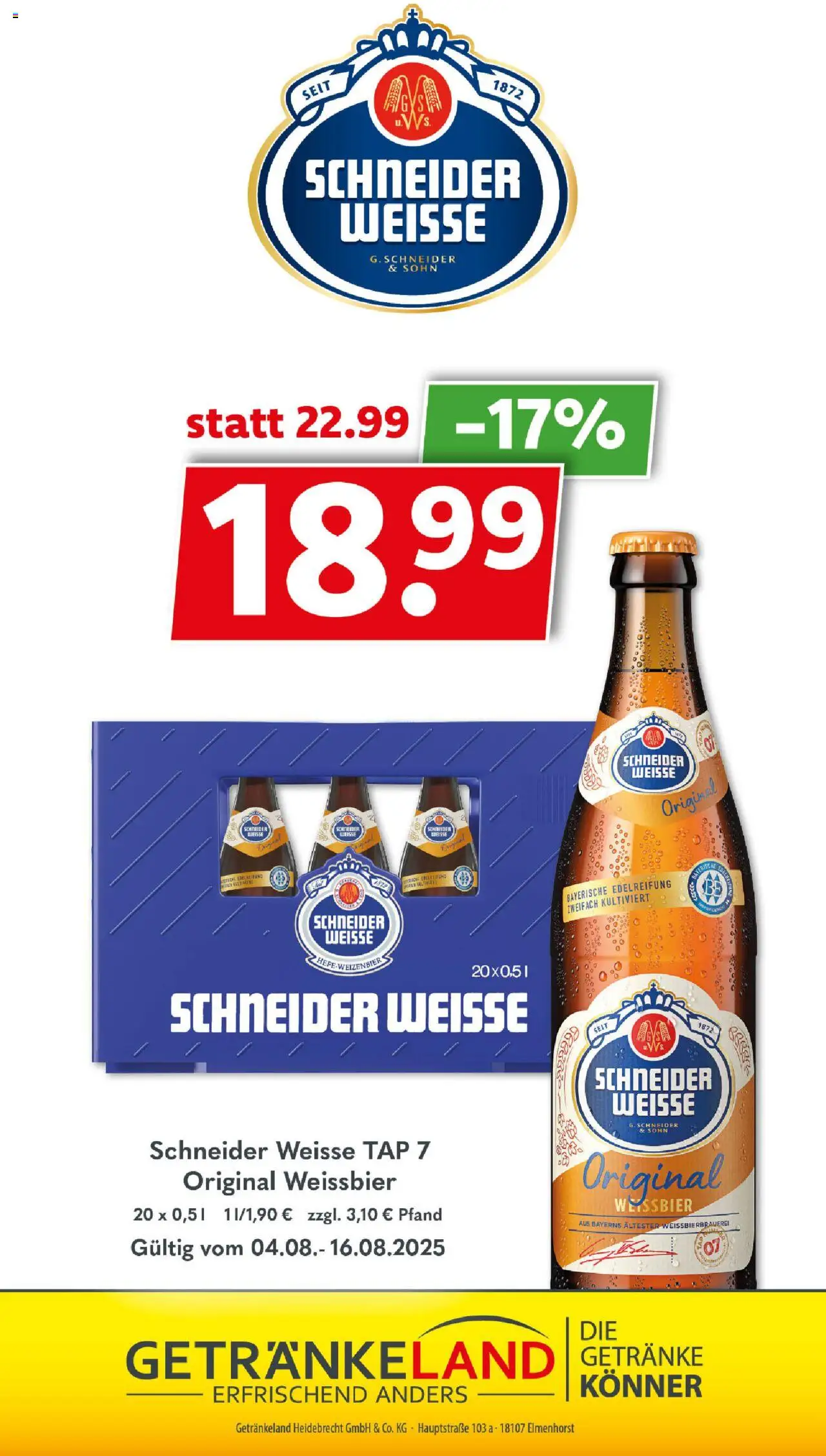 Getränkeland Prospekt 	 - gültig ab dem 04.08.2025 | Seite: 13 | Produkte: Weißbier
