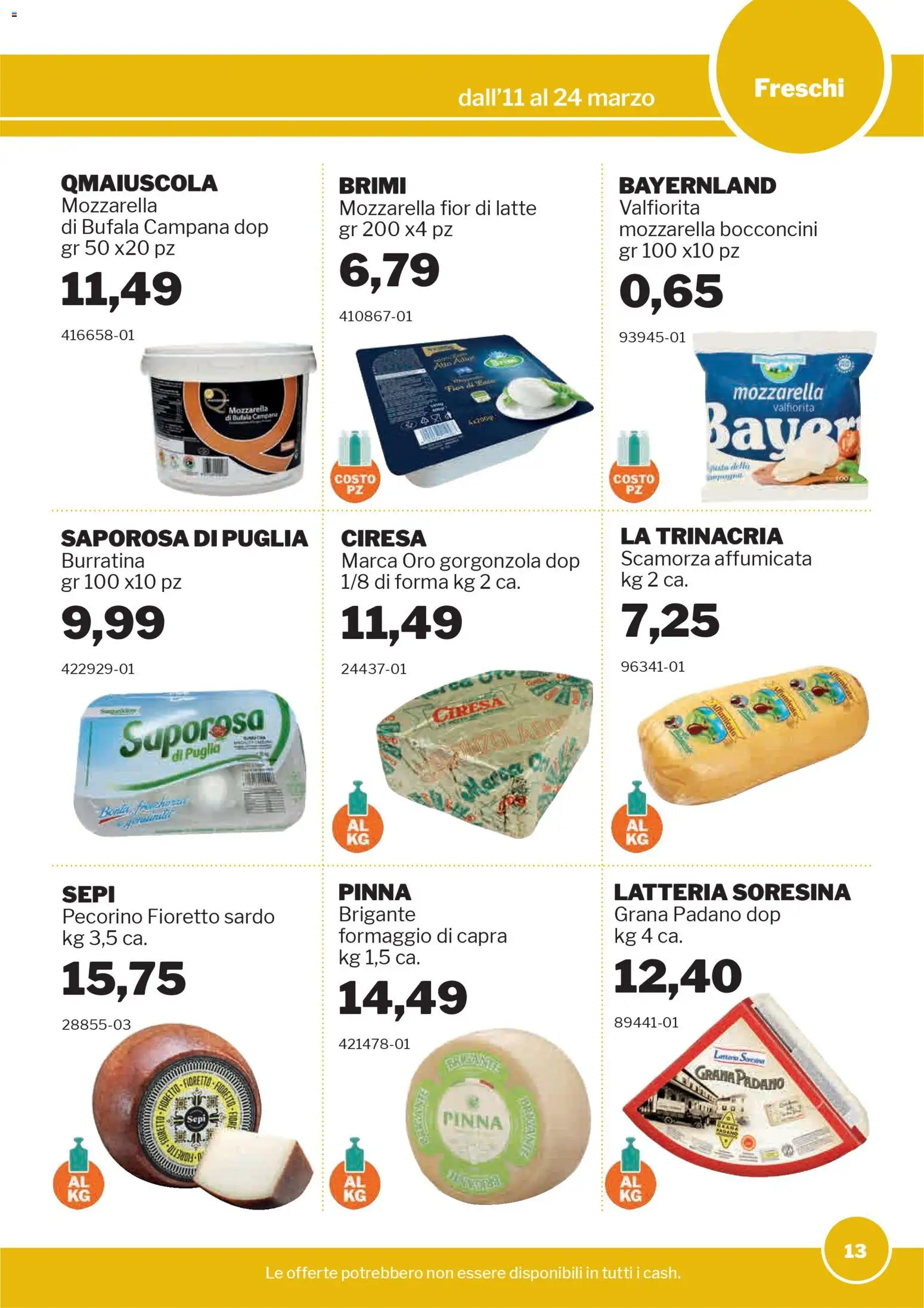 Volantino Sogegross del 11.03.2026 | Pagina: 13 | Prodotti: Latte, Formaggio, Grana Padano, Gorgonzola