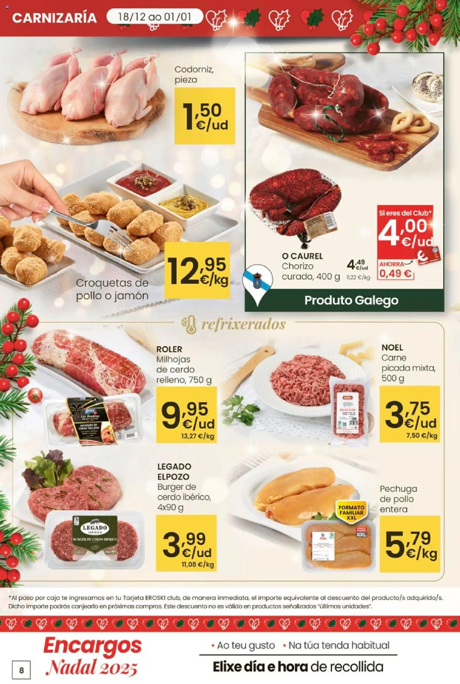Eroski - Center │ válido desde el 18.12.2025 | Página: 8 | Productos: Cerdo, Té, Croquetas, Caja