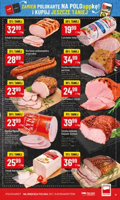 POLOmarket Gazetka od 17.09.2025 | Strona: 31 | Produkty: Schab, Myśliwska, Szynka, Kiełbasa podwawelska