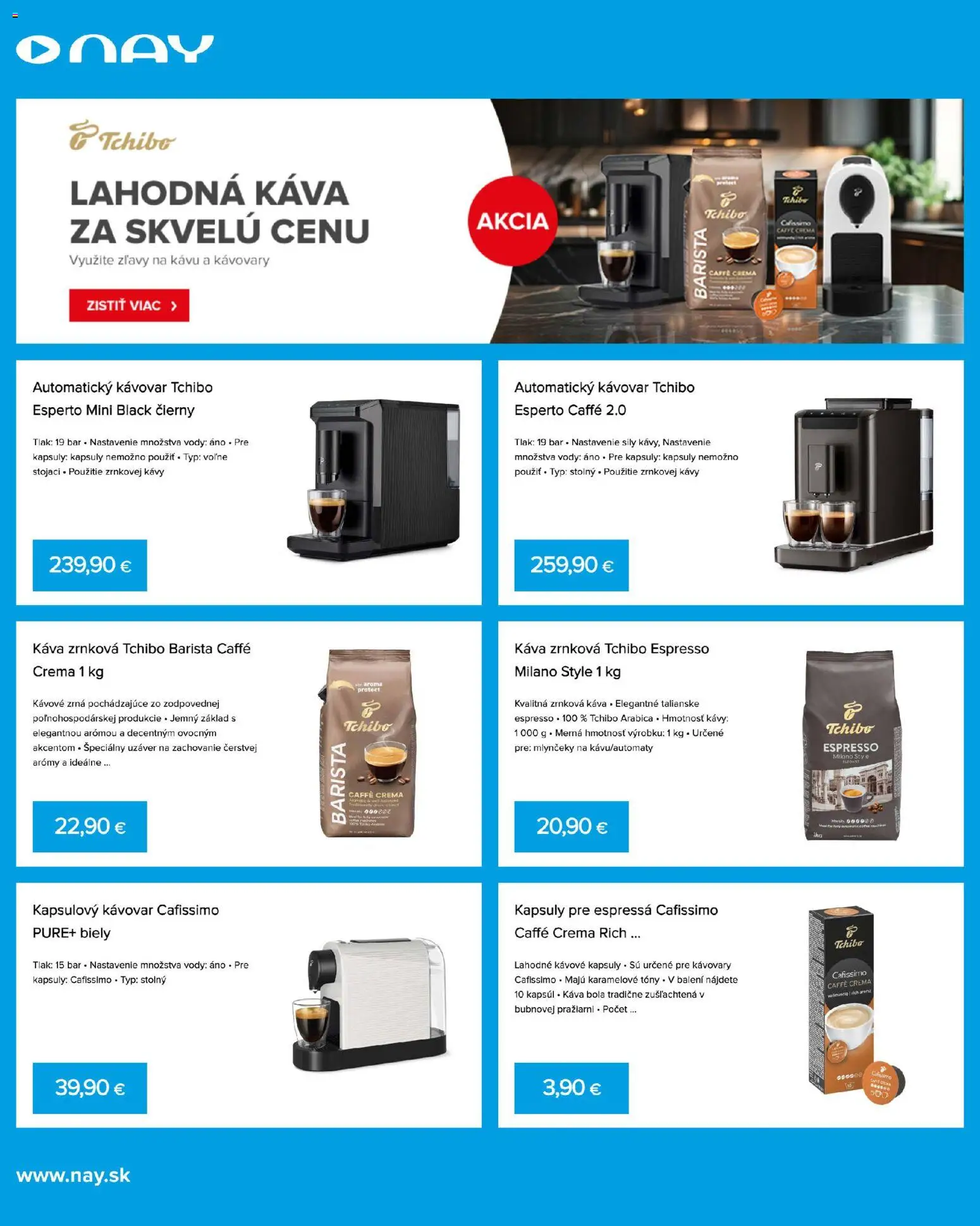 Nové NAY Elektrodom akcie – leták je platný od 10.11.2025 | Strana: 14 | Produkty: Kapsulový kávovar, Automatický kávovar, Kávovar, Barista