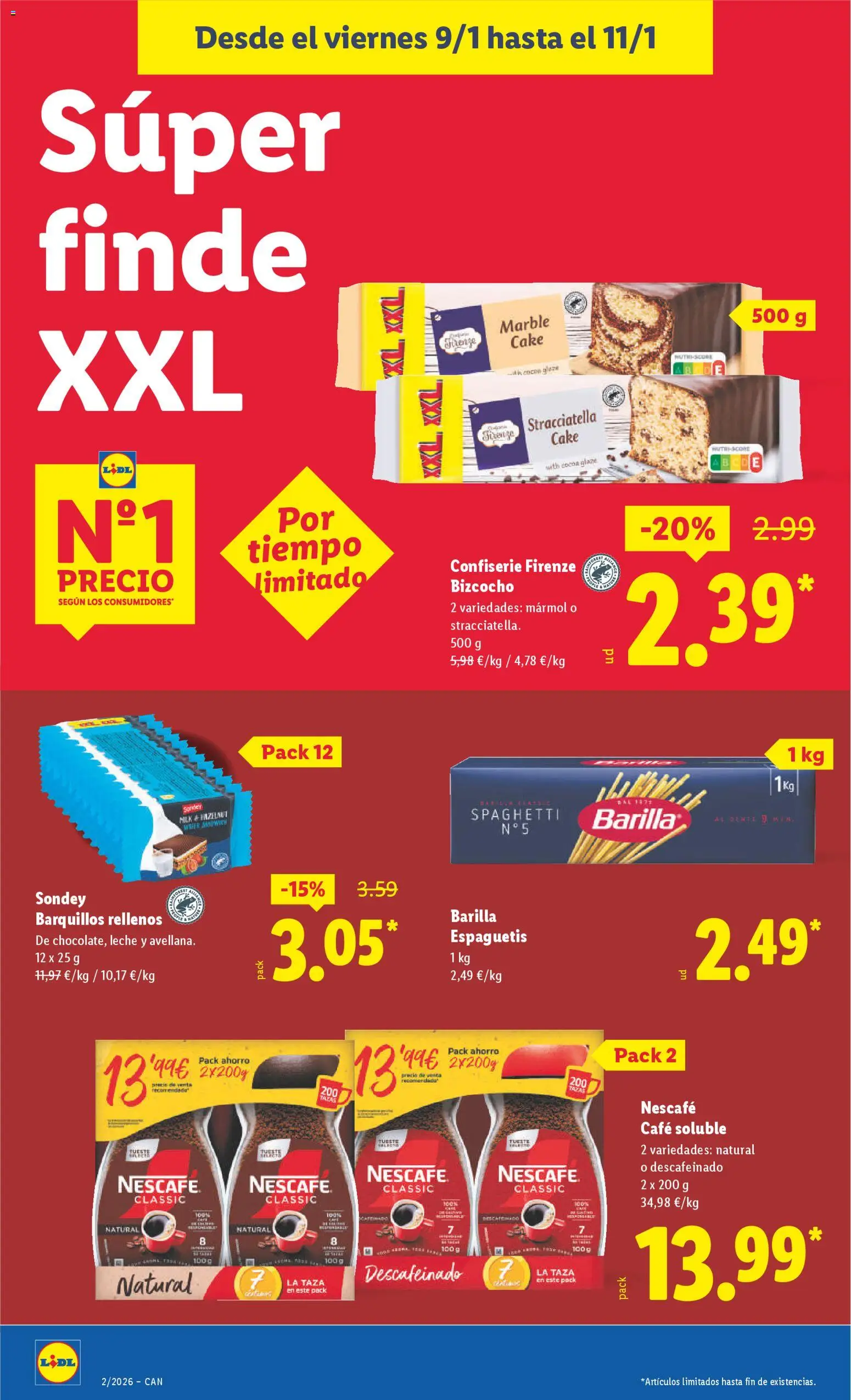 Lidl - Canarias │ válido desde el 05.01.2026 | Página: 28 | Productos: Leche, Café, Bizcocho, Μηχανή καφέ